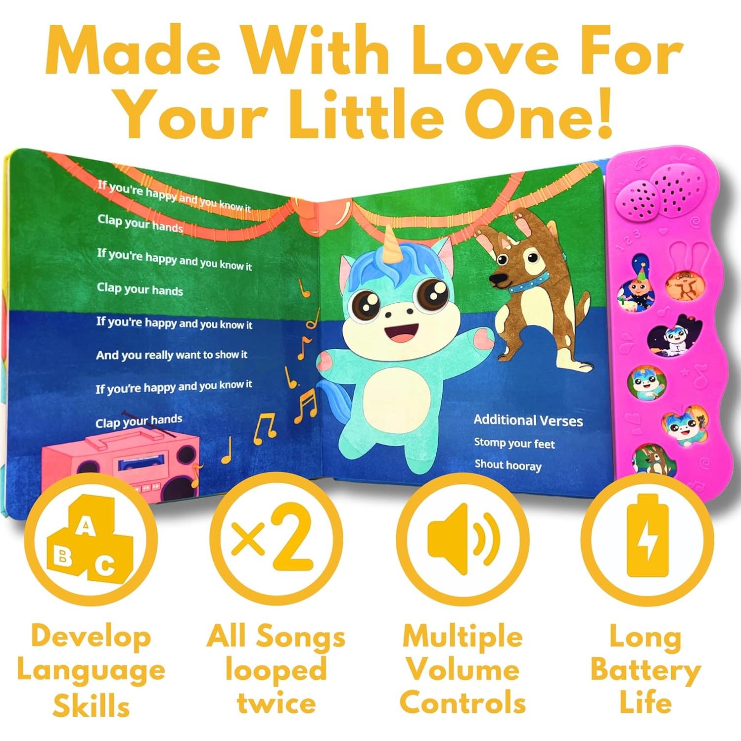 Libro Musical Interactivo Happy Little Bear para Niños 1-3 Años