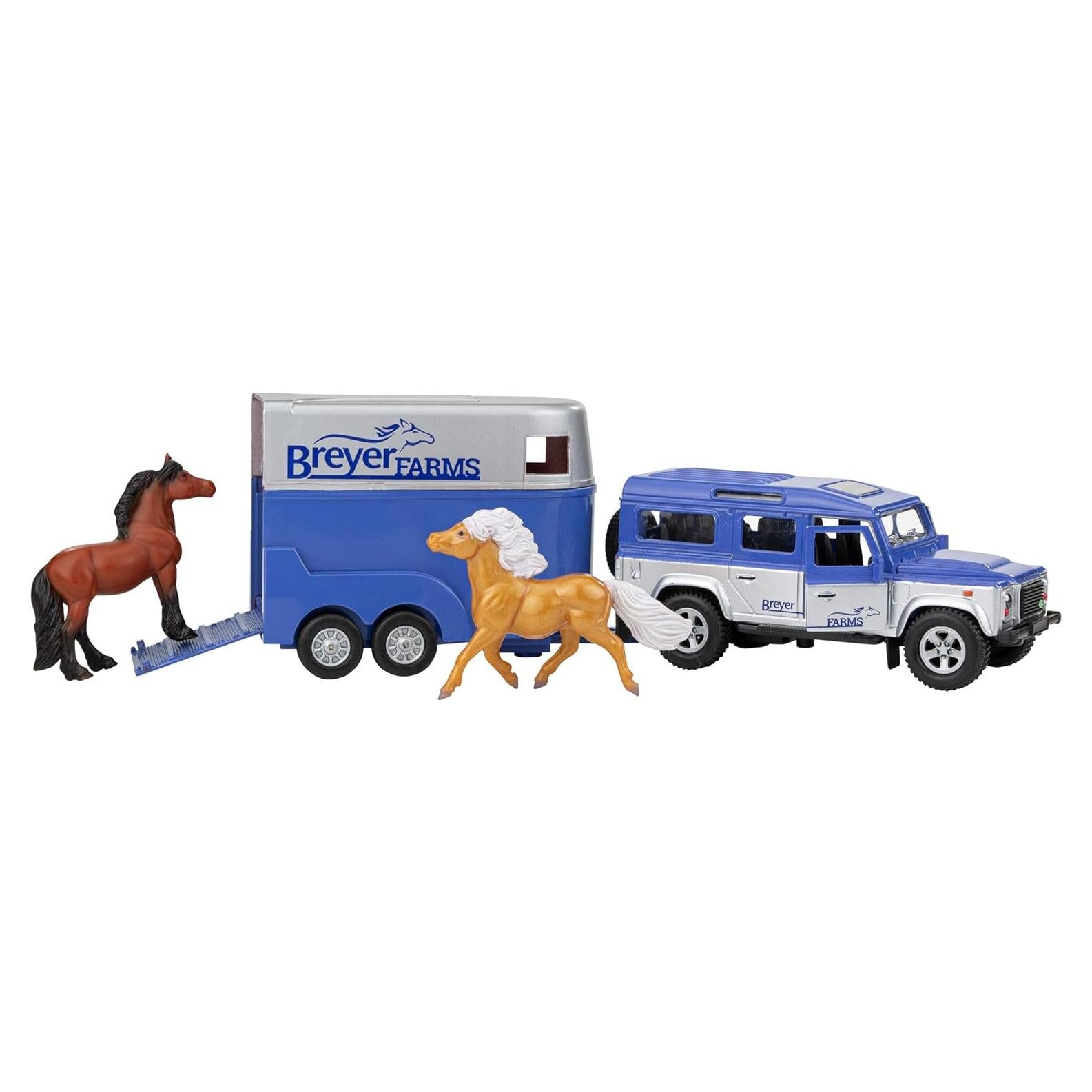 Breyer Granjas Land Rover y Remolque con 2 Caballos 1:32