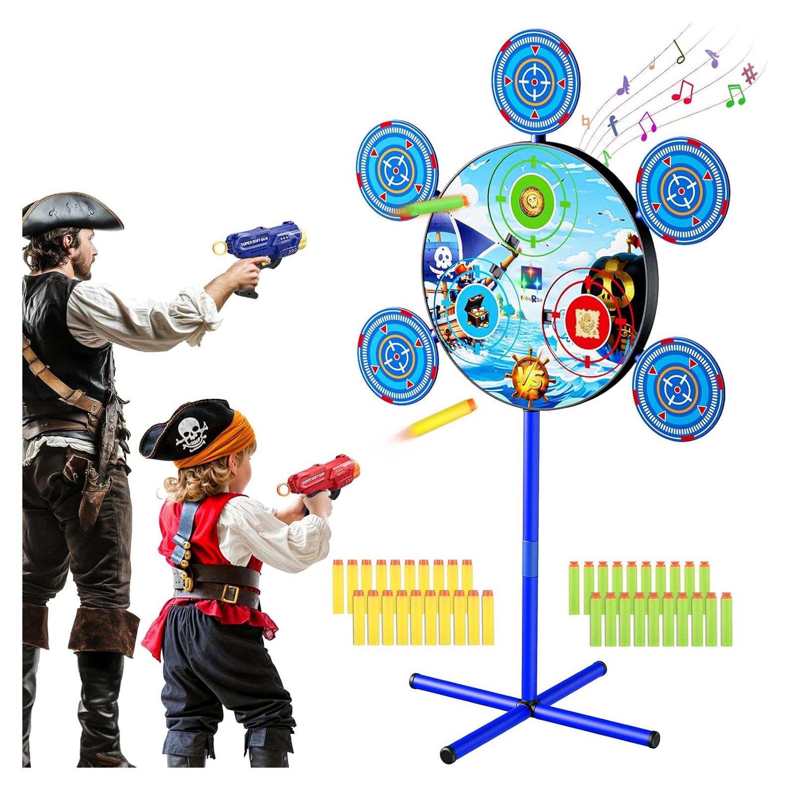 Juego de Tiro Temático Pirata FYGURSO con 2 Pistolas y 40 Dardos