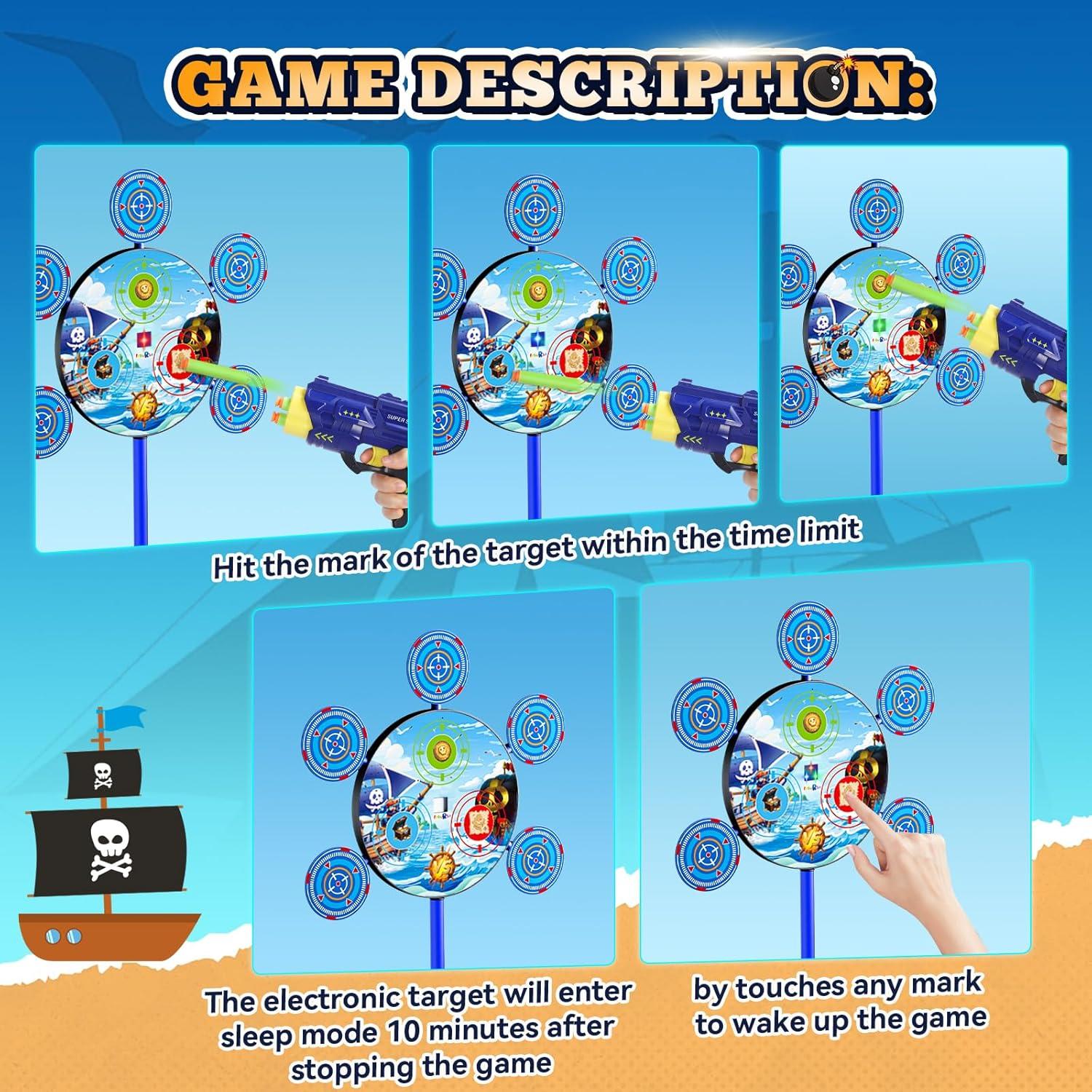 Juego de Tiro Temático Pirata FYGURSO con 2 Pistolas y 40 Dardos