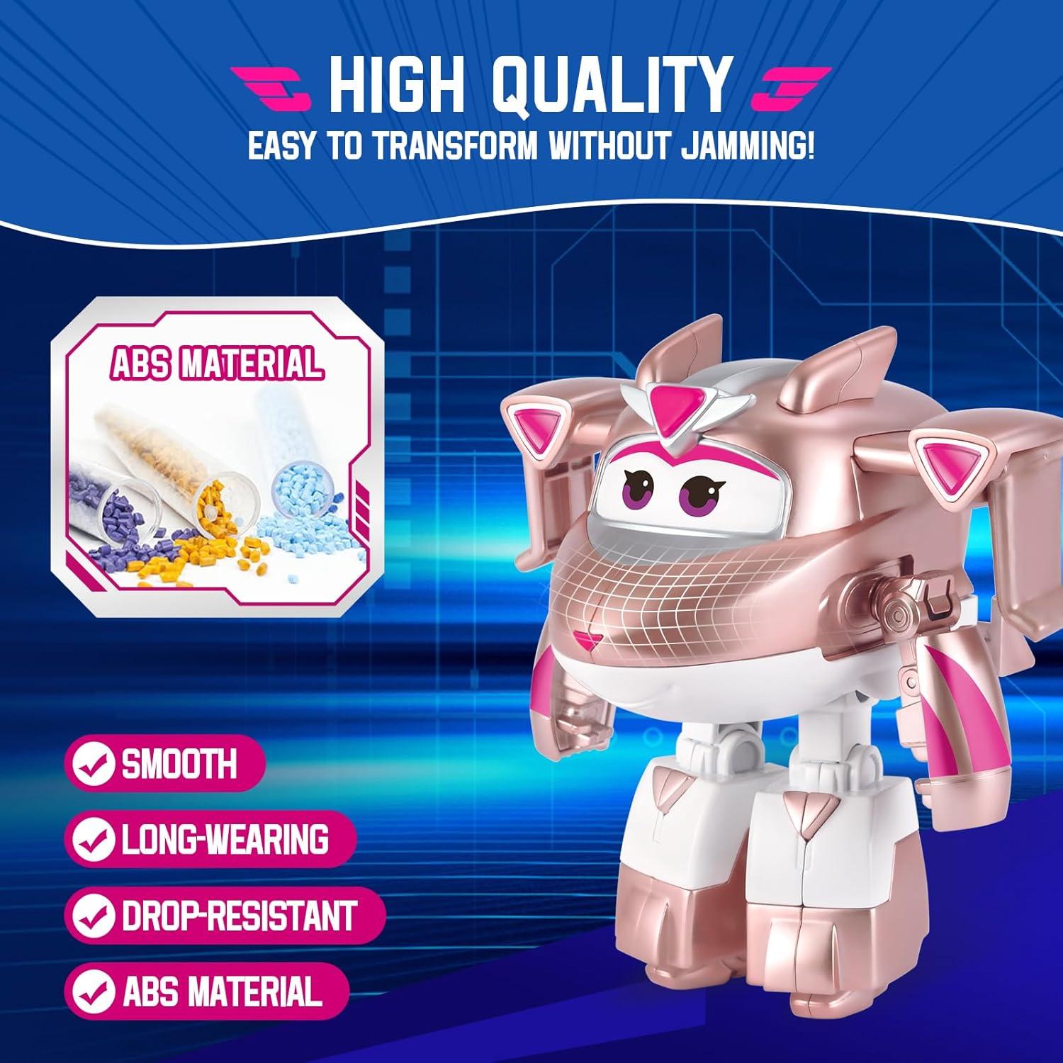 Super Wings Juguetes Transformables Chica Dorada y Astro 12.7cm