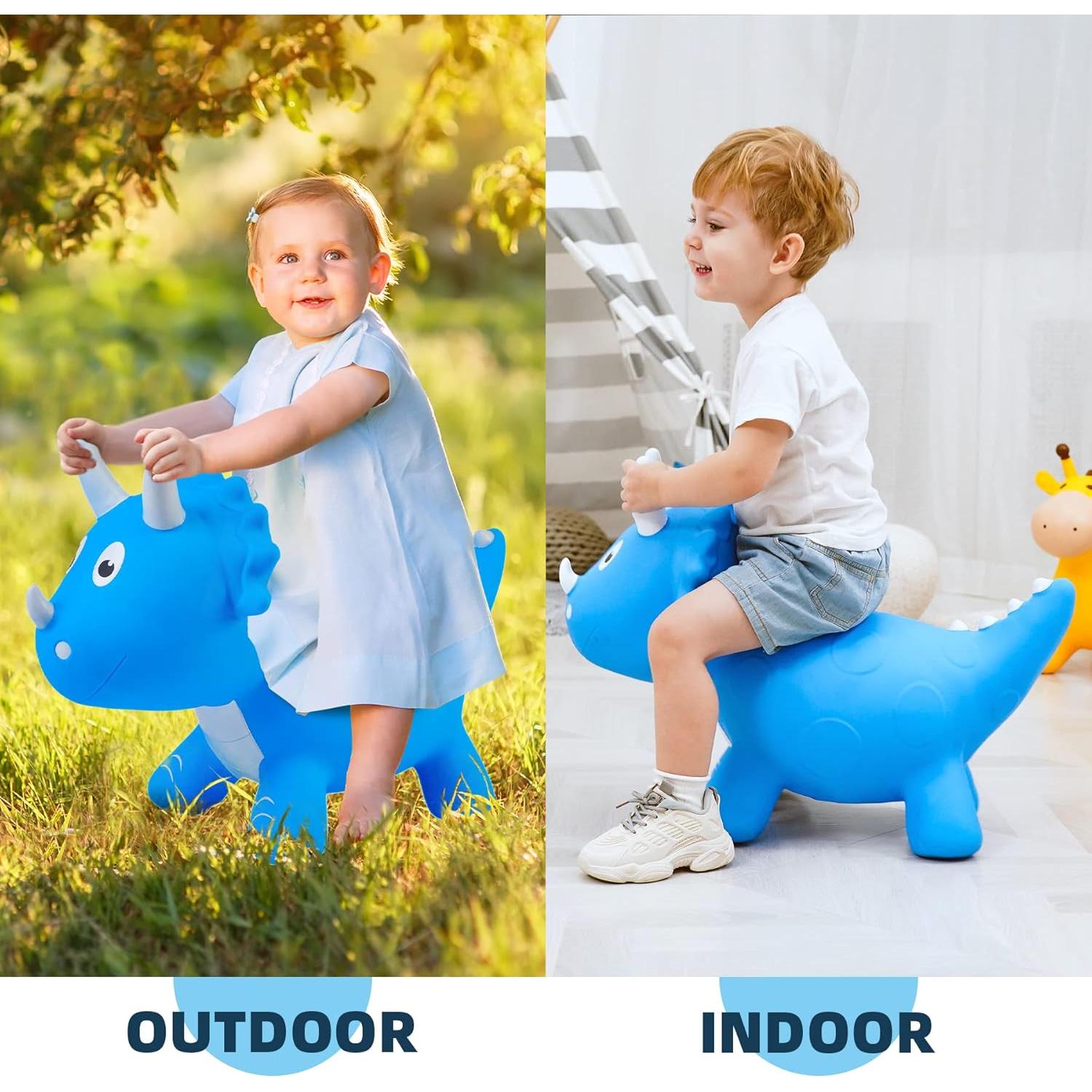 Saltador Inflable Dinosaurio Azul EVERICH para Niños 18 Meses