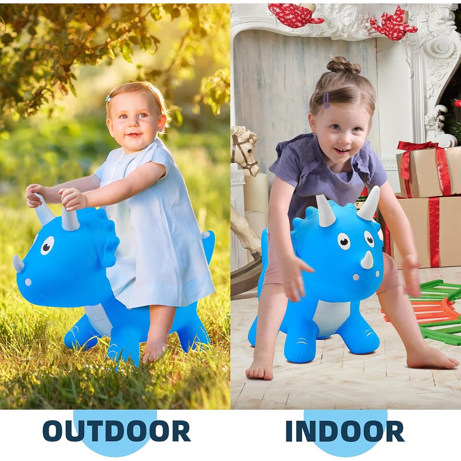 Saltador Inflable Dinosaurio Azul EVERICH para Niños 18 Meses