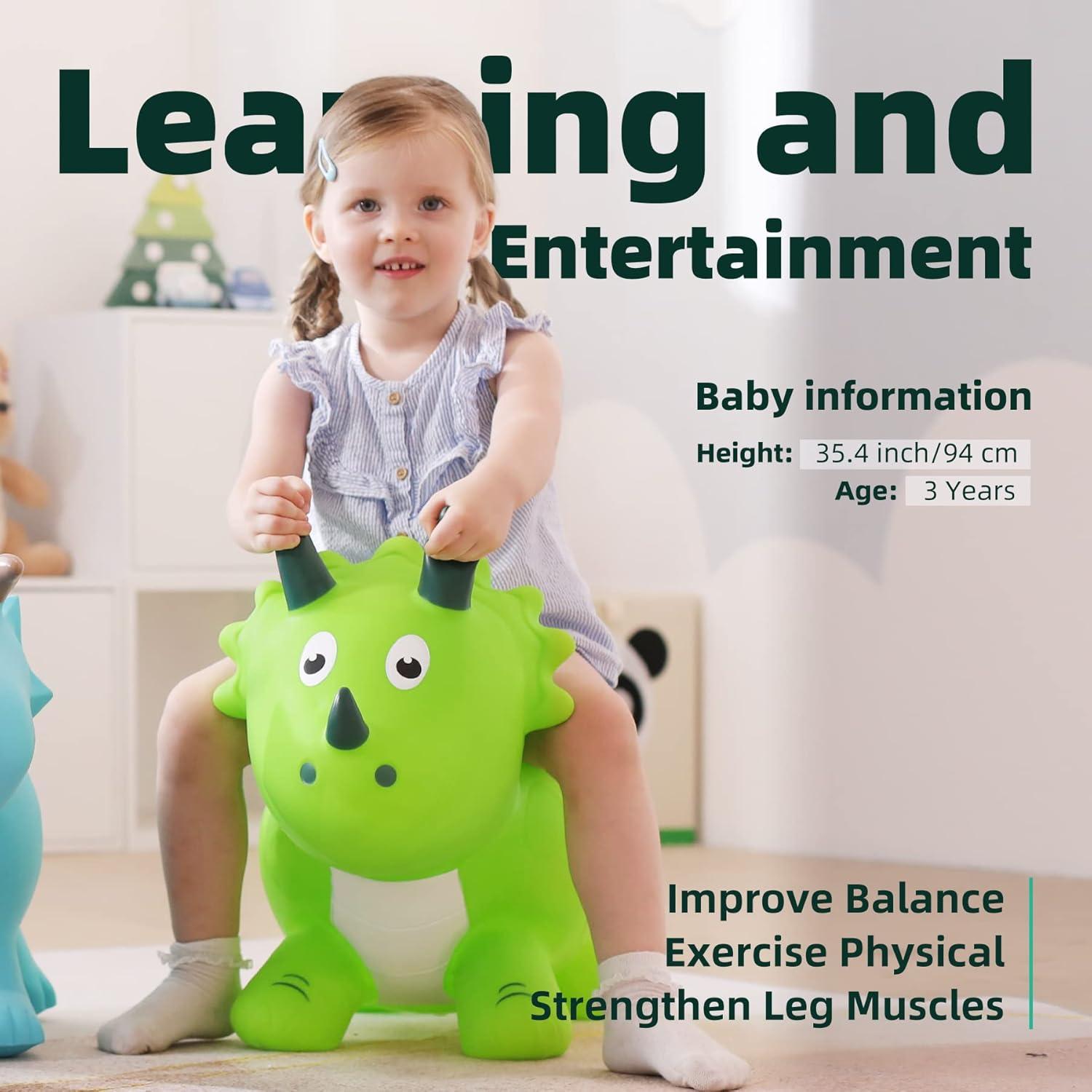 Saltador Inflable Dinosaurio Verde EVERICH para Niños 18 Meses