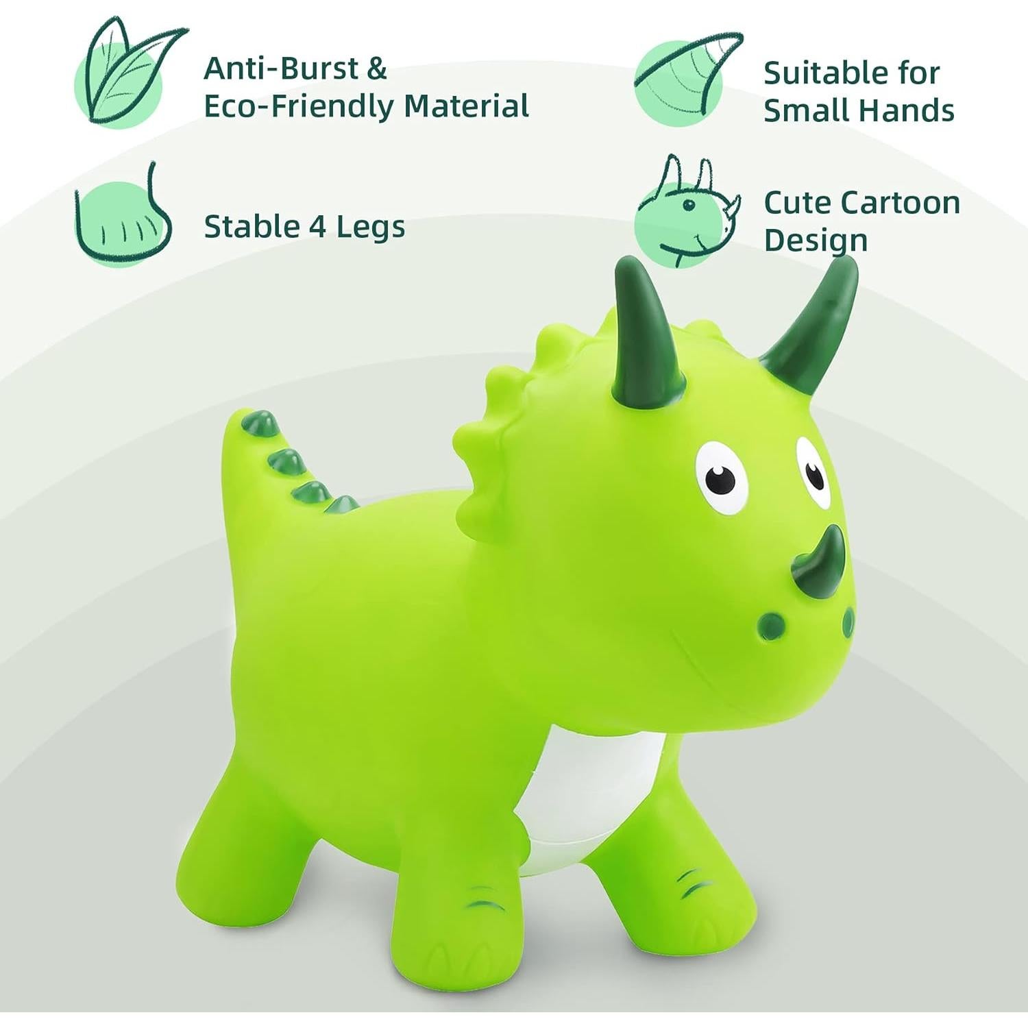 Saltador Inflable Dinosaurio Verde EVERICH para Niños 18 Meses