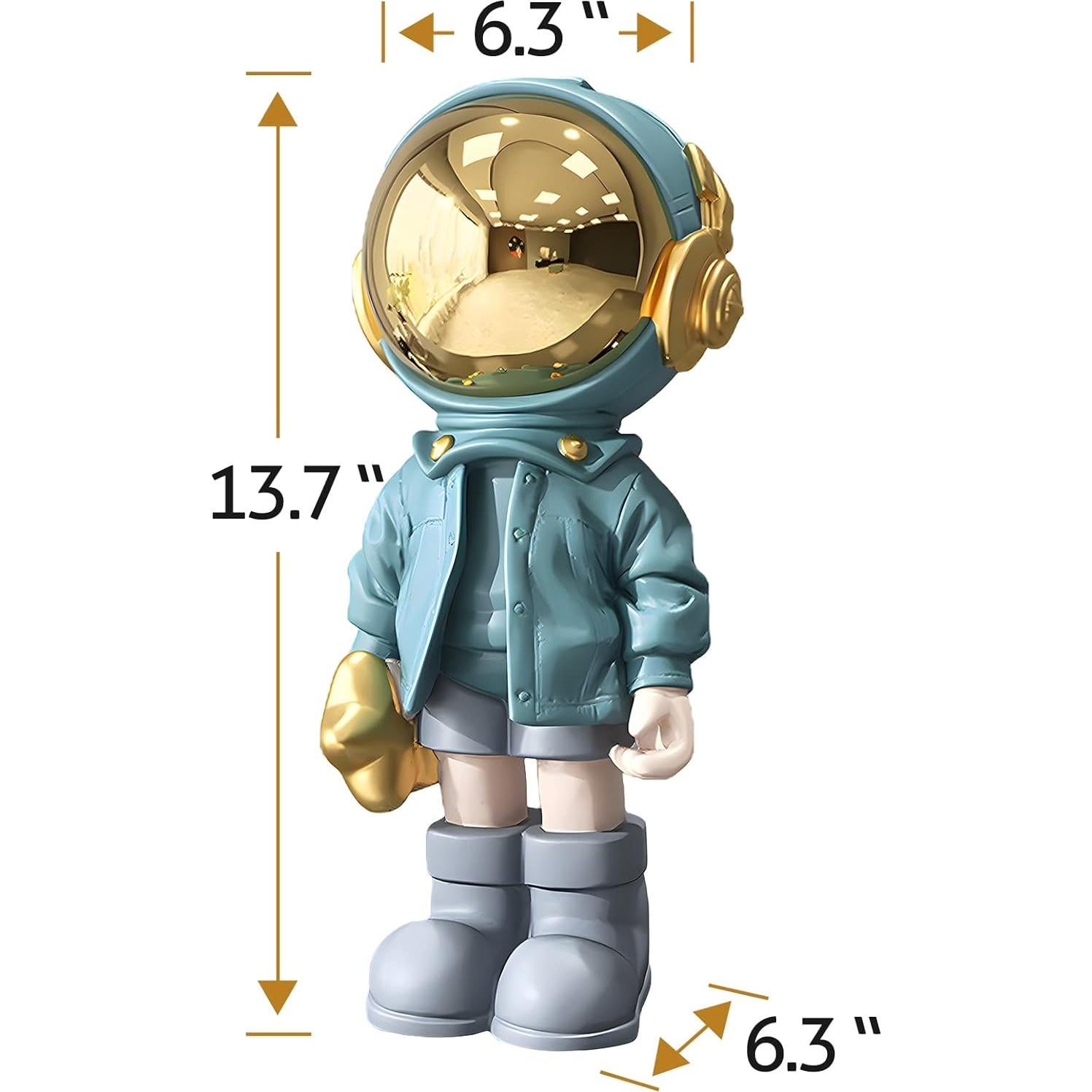 Estatua Astronauta Dosker 34.8cm Resina Decorativa Azul