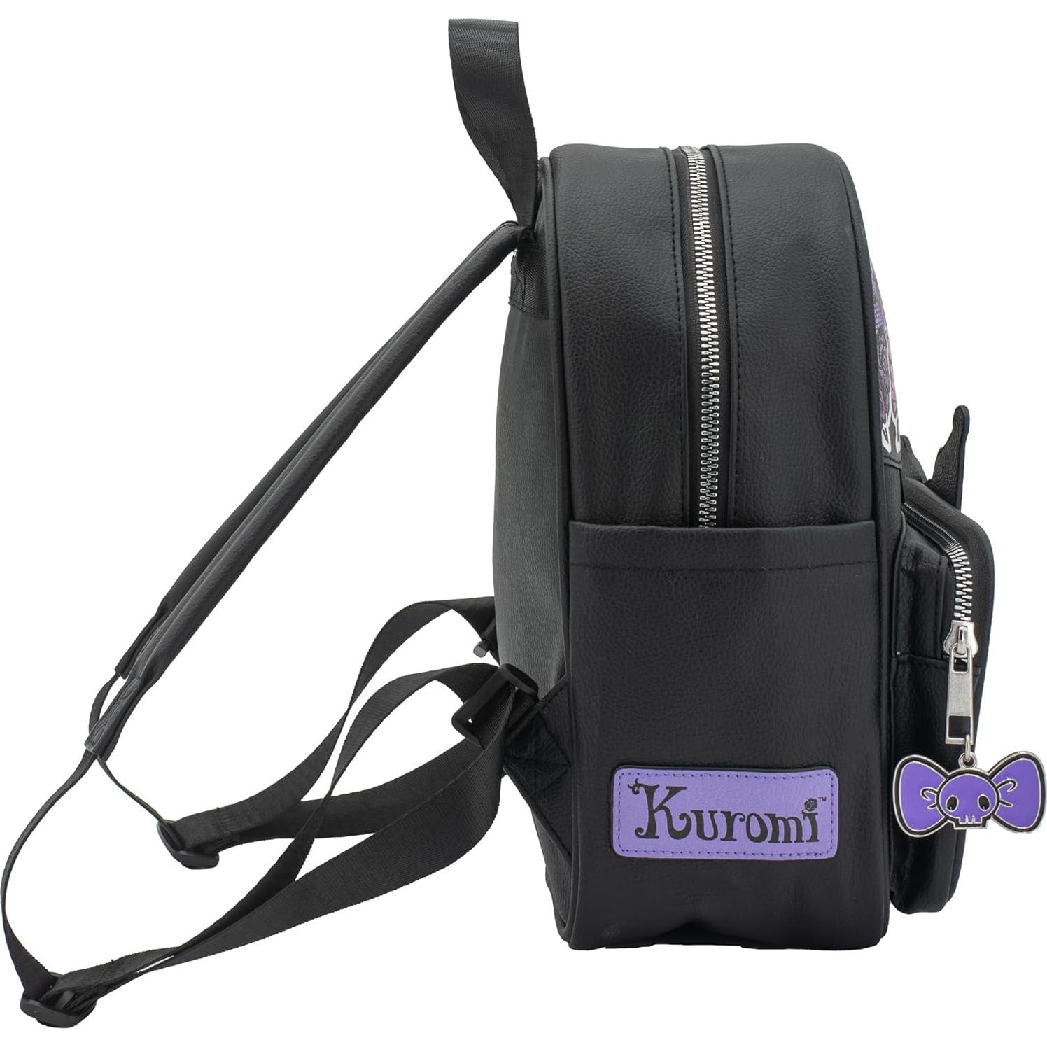 Mochila Mini de PU Kuromi Hello Kitty 26.67 cm Kawaii