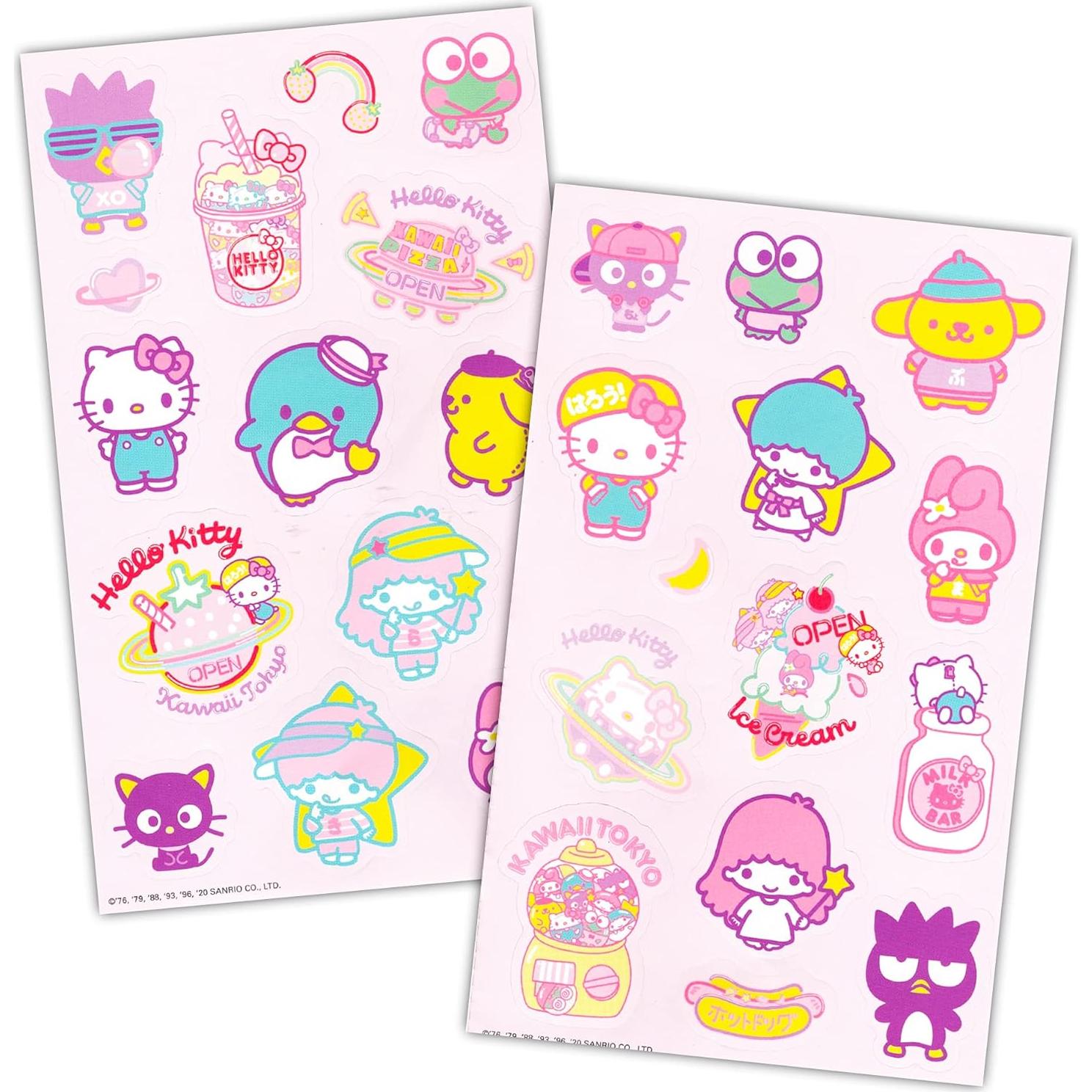 Conjunto de Stickers Hello Kitty - 4 Hojas Coloridas con Amigos