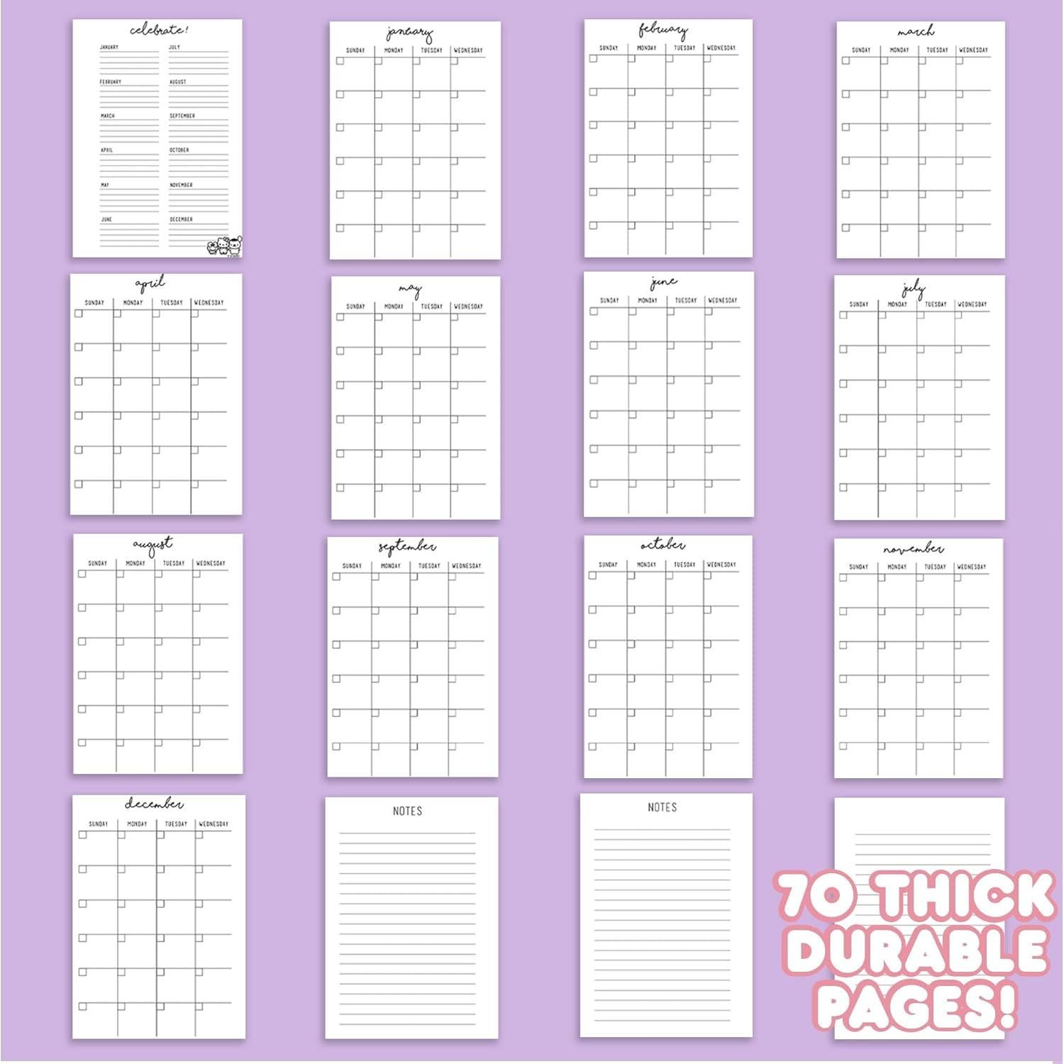 Agenda Hello Kitty Tapa Dura 70 Páginas con Stickers Kawaii