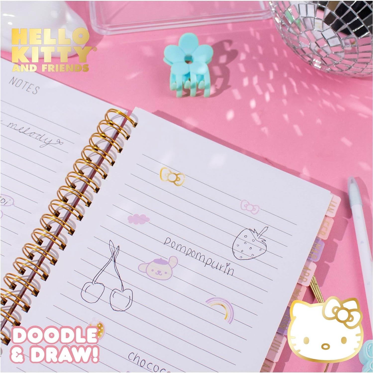 Agenda Hello Kitty Tapa Dura 70 Páginas con Stickers Kawaii