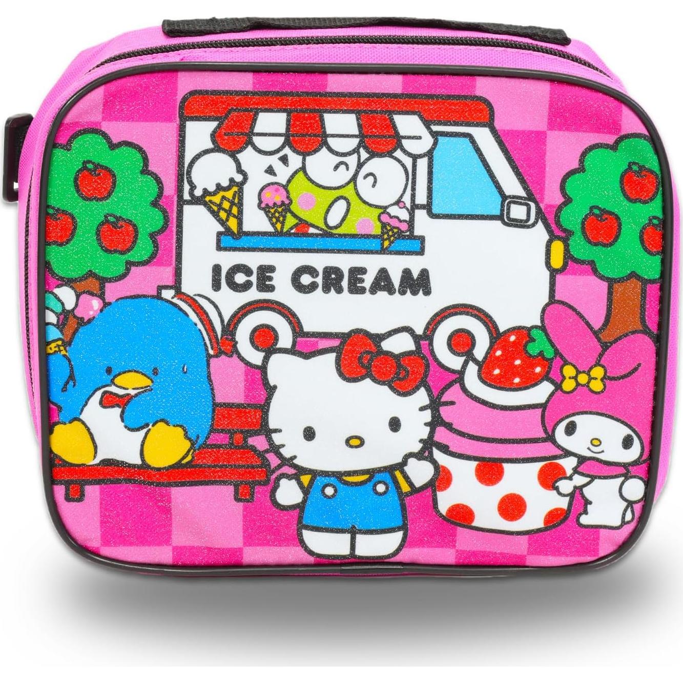 Mochila Escolar Sanrio Hello Kitty 16" + Almuerzo + Botella