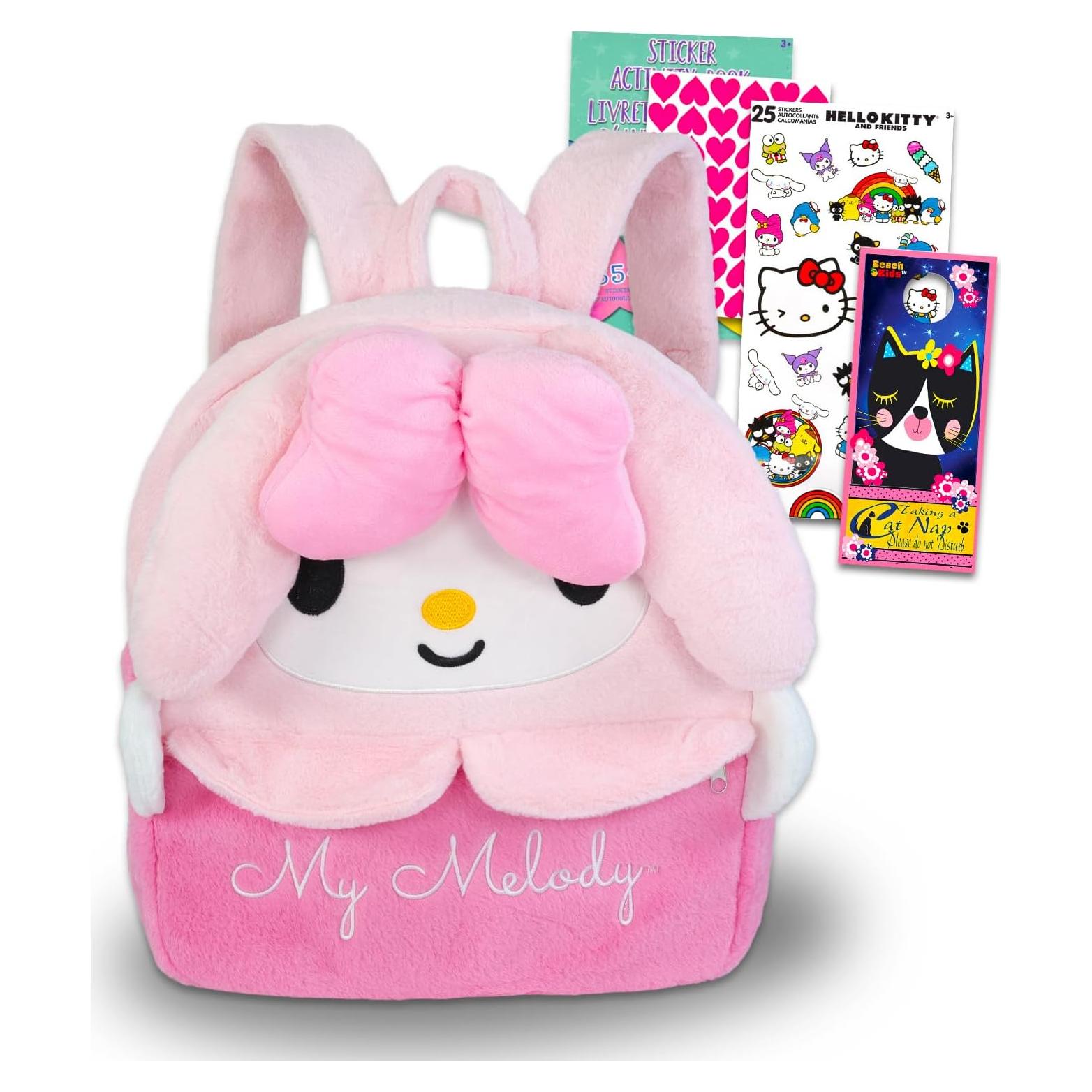 Mochila de Peluche My Melody Sanrio 38 cm con Stickers
