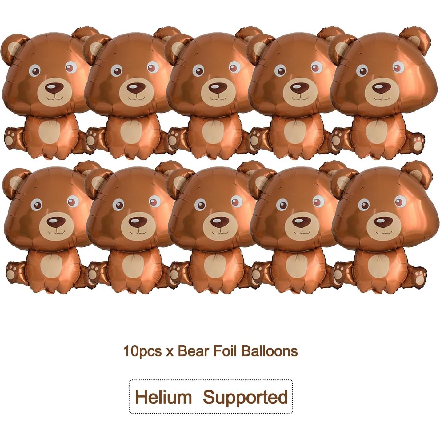 Globos de Oso Marrón Finypa 10 Piezas Decoración Fiesta