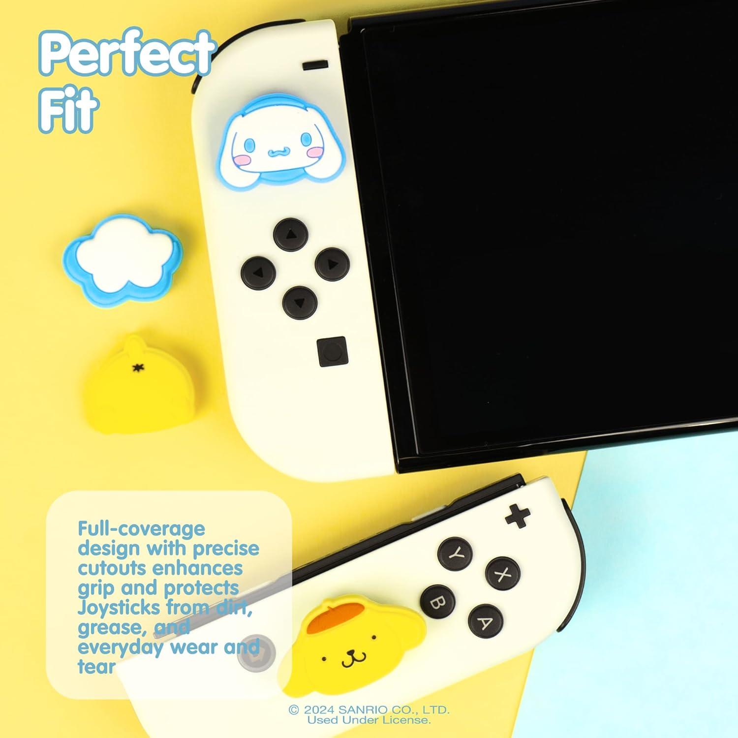 Bundle Squishy Cinnamoroll y Thumb Grips Hello Kitty Nintendo Switch