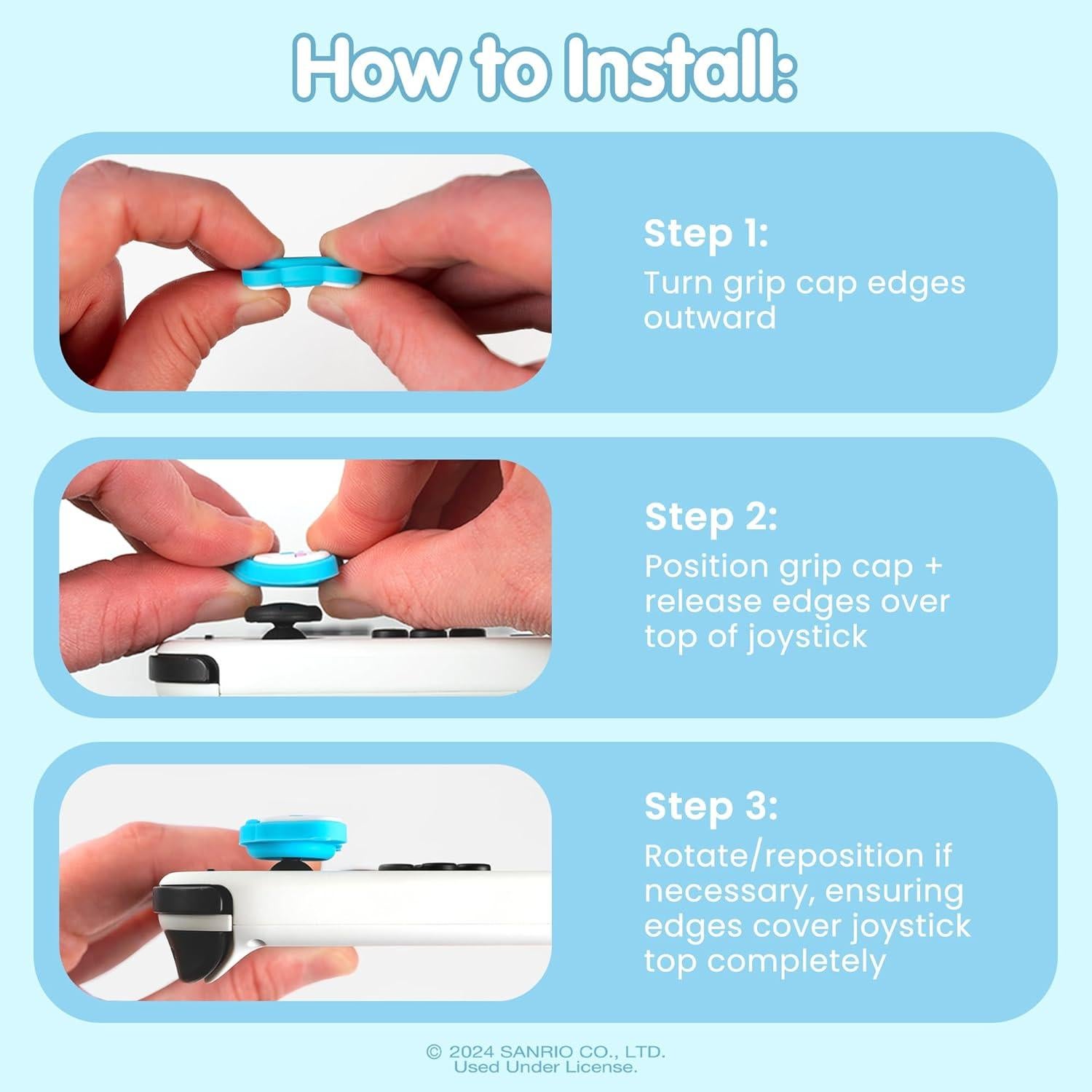 Bundle Squishy Cinnamoroll y Thumb Grips Hello Kitty Nintendo Switch