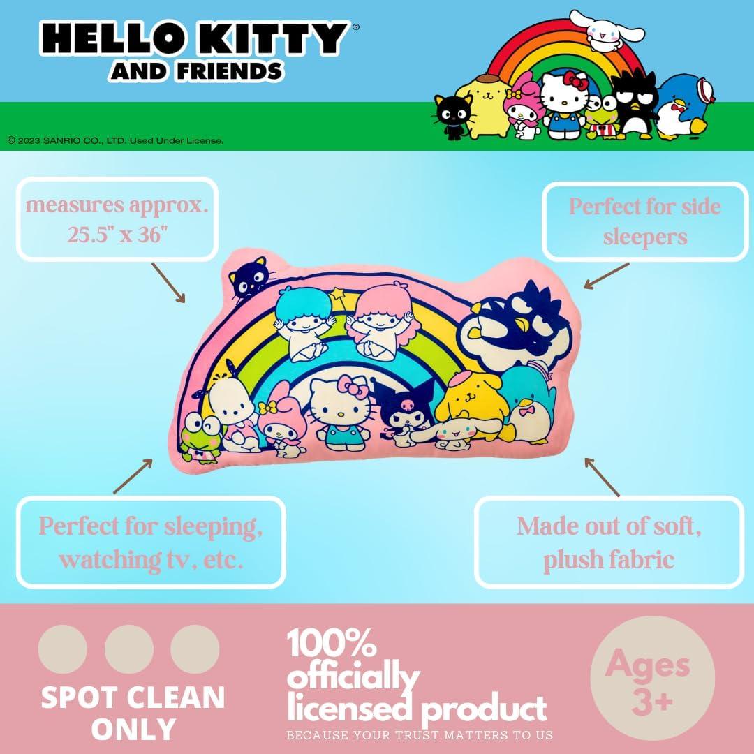 Almohada Corporal Arcoíris Hello Kitty 65x91 cm Suave Peluche