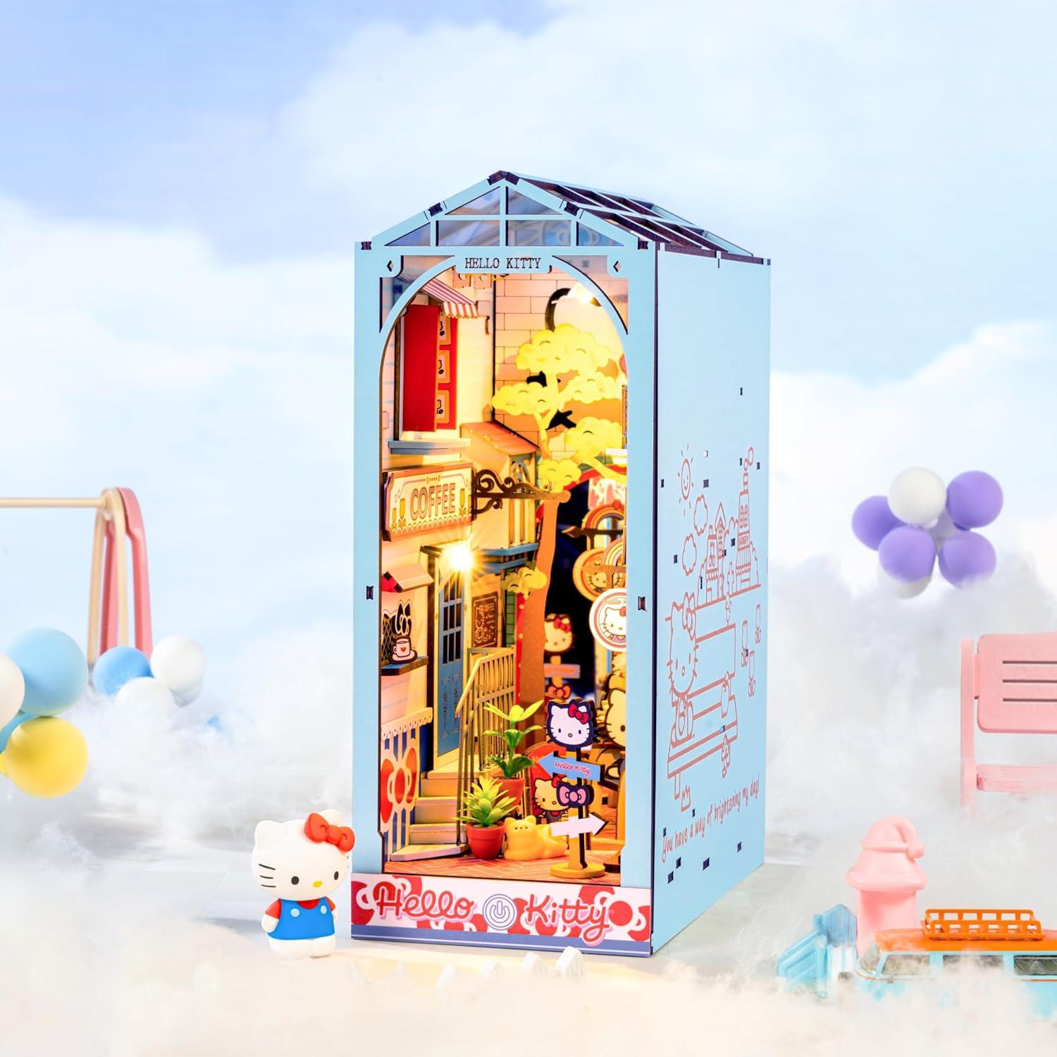 Kit Miniatura DIY Hello Kitty Plaza del Pueblo con LED