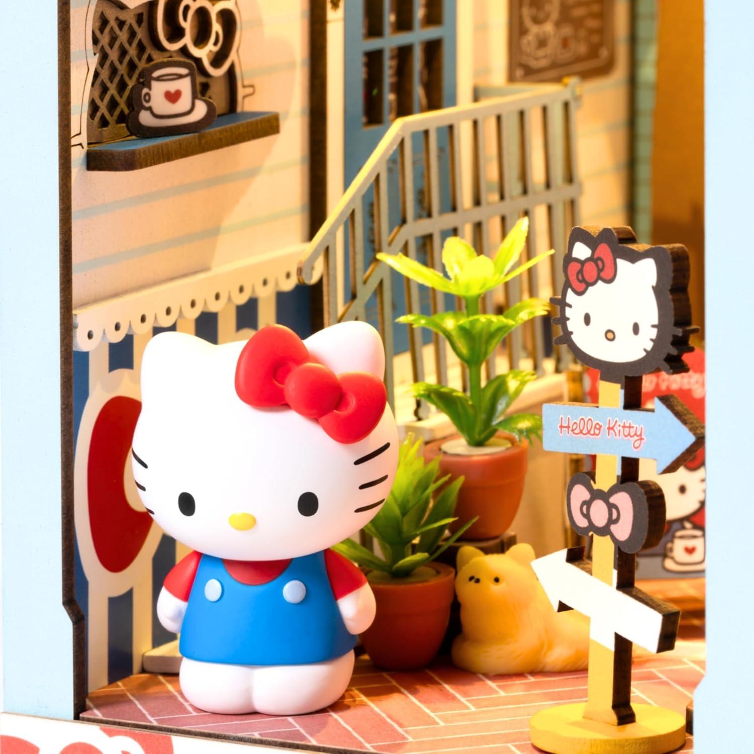 Kit Miniatura DIY Hello Kitty Plaza del Pueblo con LED