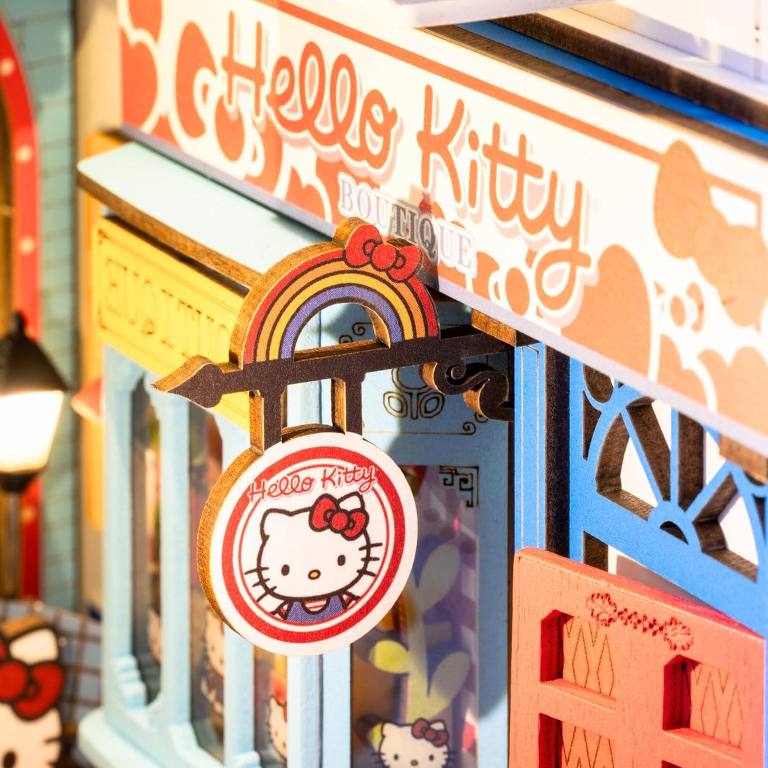 Kit Miniatura DIY Hello Kitty Plaza del Pueblo con LED