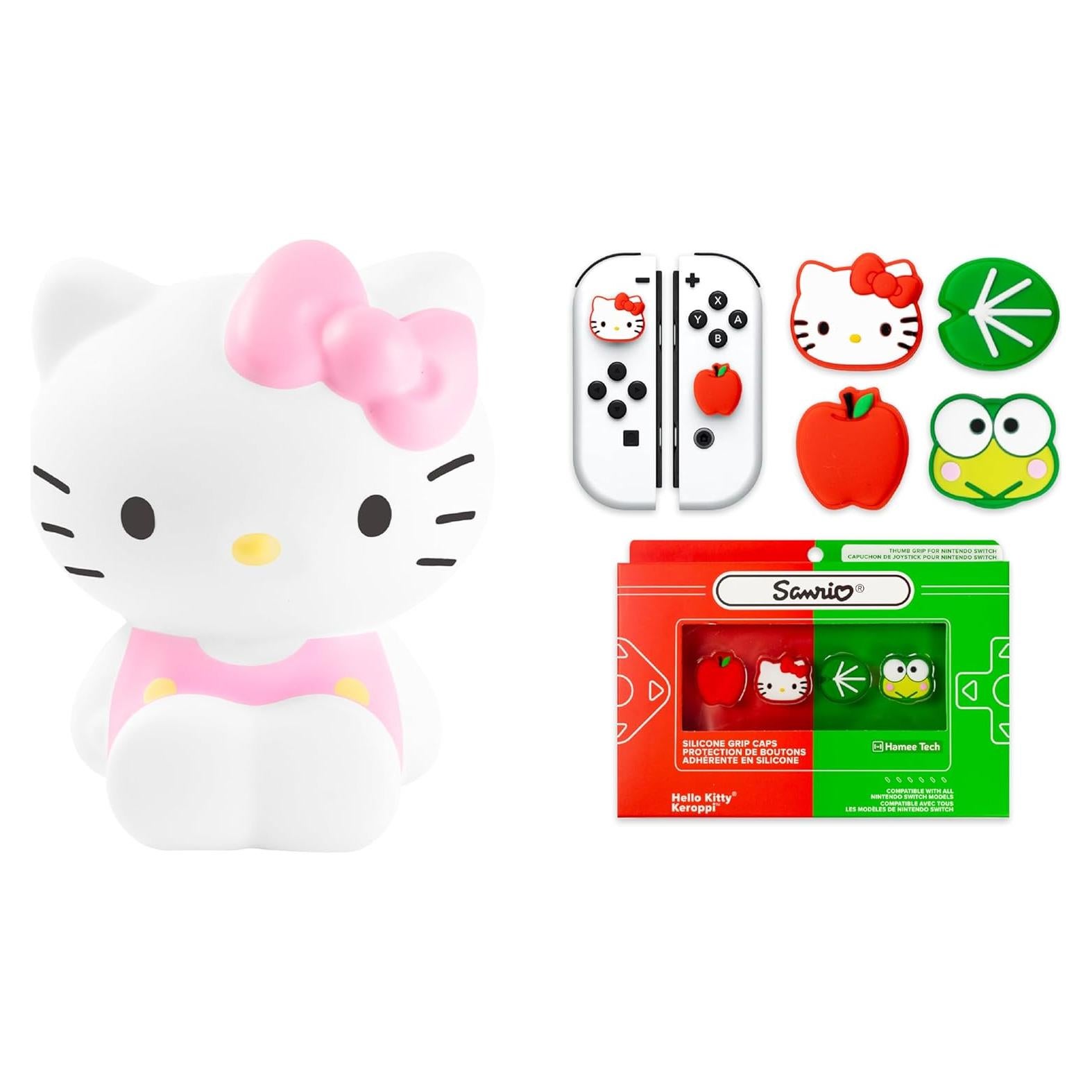 Squishy Hello Kitty Jumbo 15cm + Agarraderas Nintendo Switch