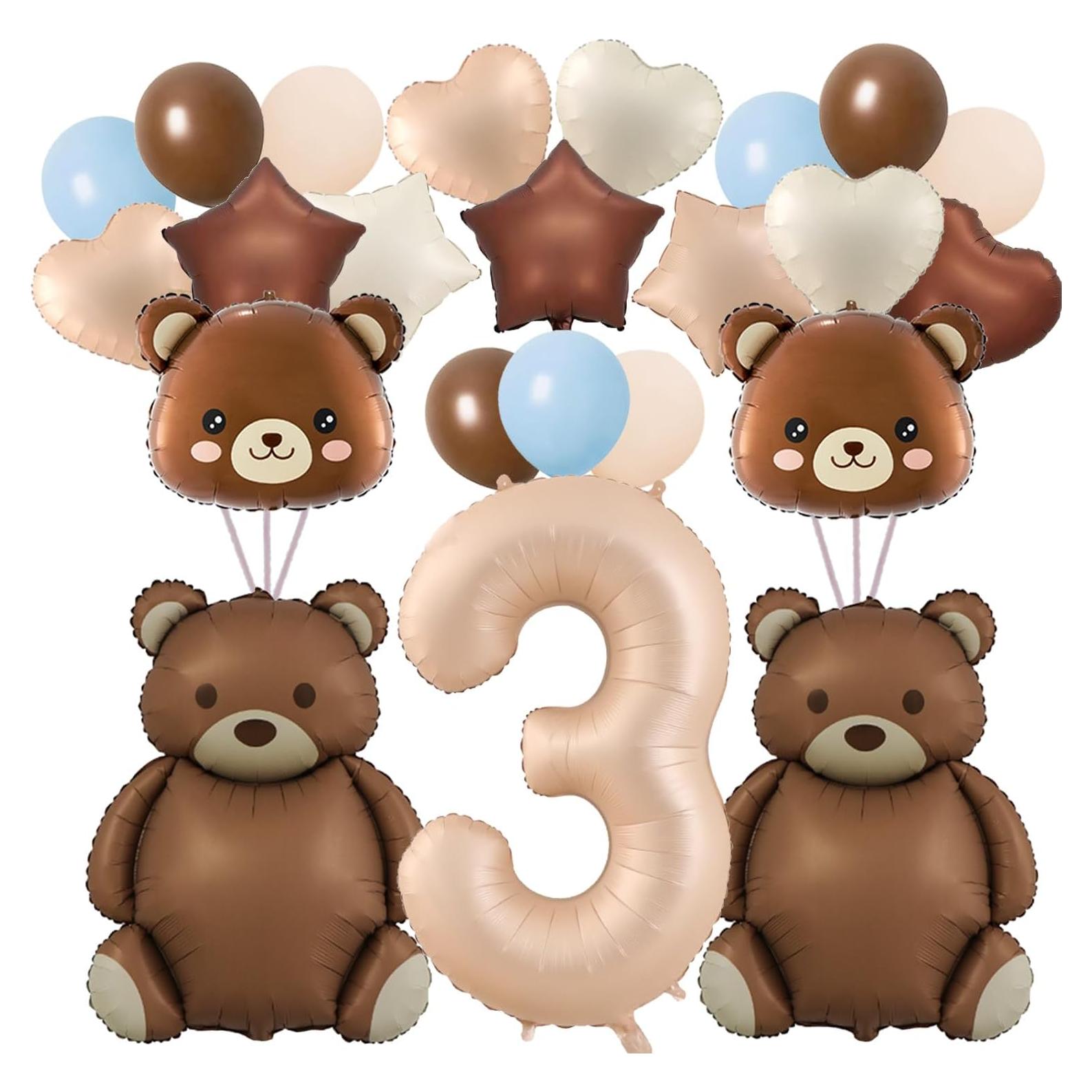 32 Pzs Globos Oso Finypa 3 Años 101,6 cm Decoración Fiesta