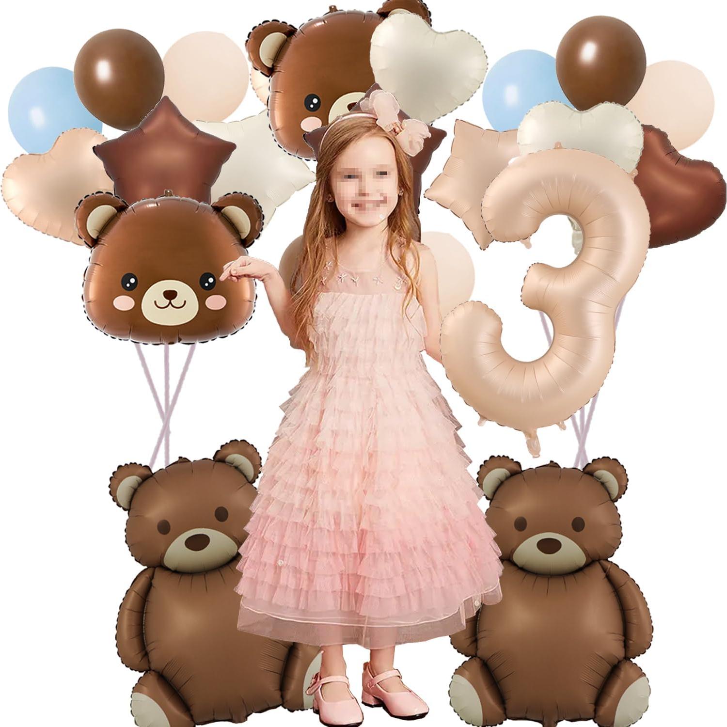 32 Pzs Globos Oso Finypa 3 Años 101,6 cm Decoración Fiesta