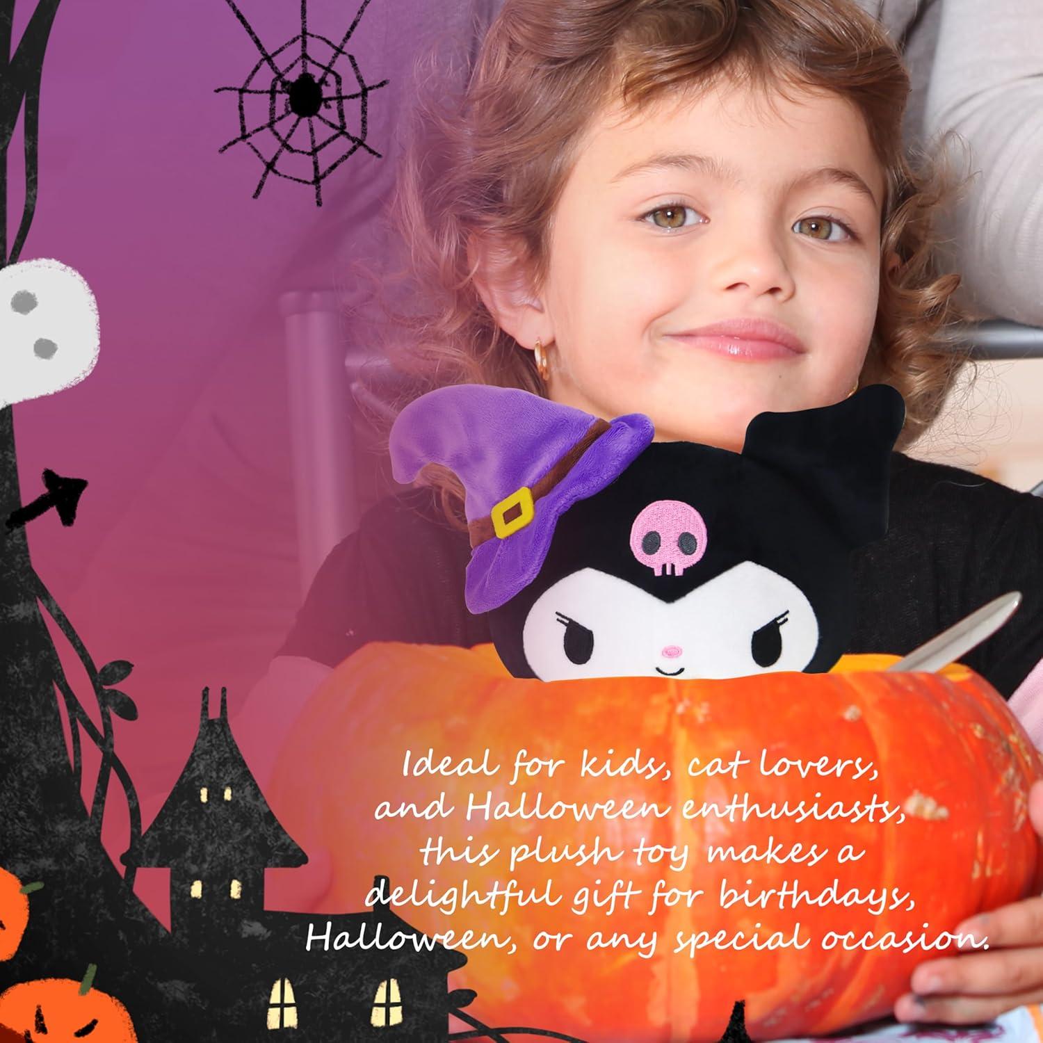 Peluche de Gato de Halloween Ahlsense 19.81 cm Rosa con Sombrero