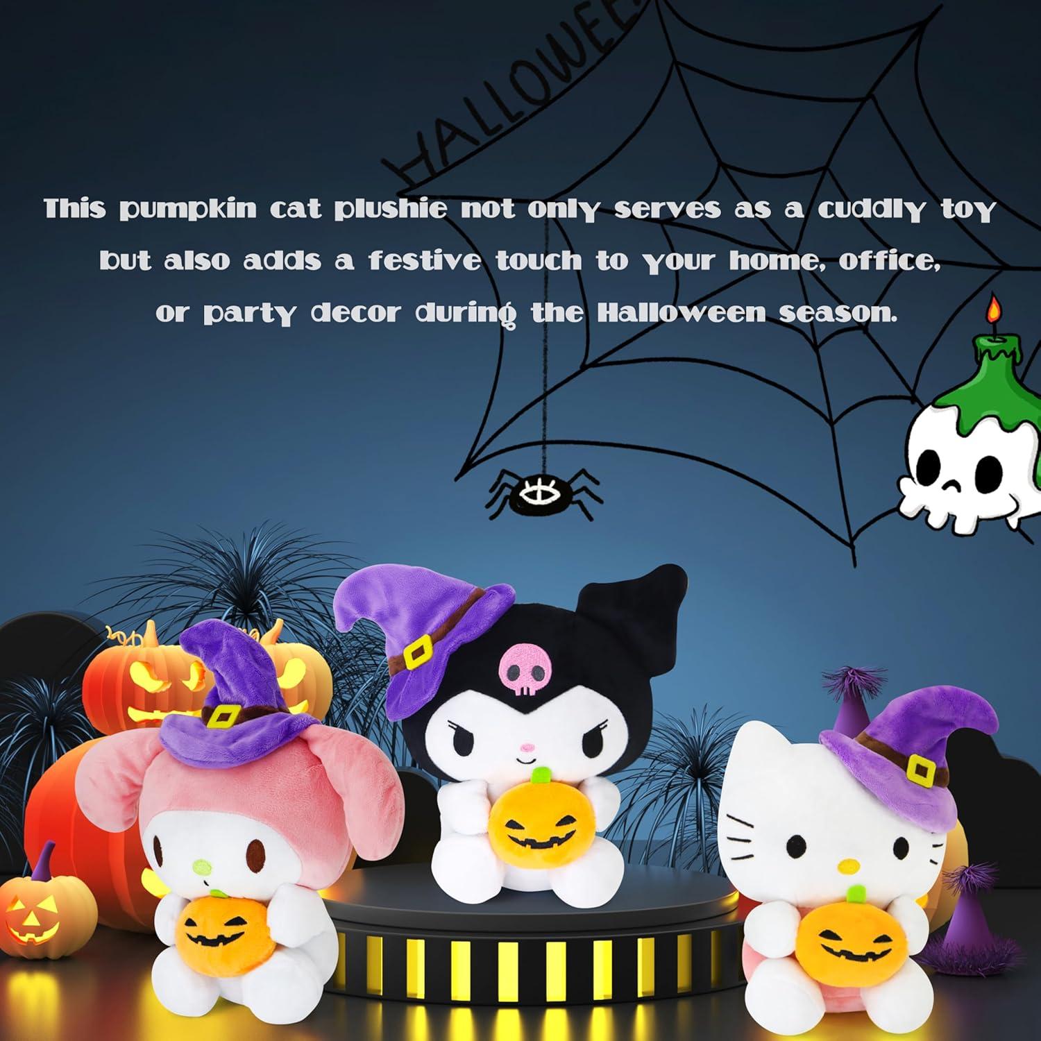 Peluche de Gato de Halloween Ahlsense 19.81 cm Rosa con Sombrero