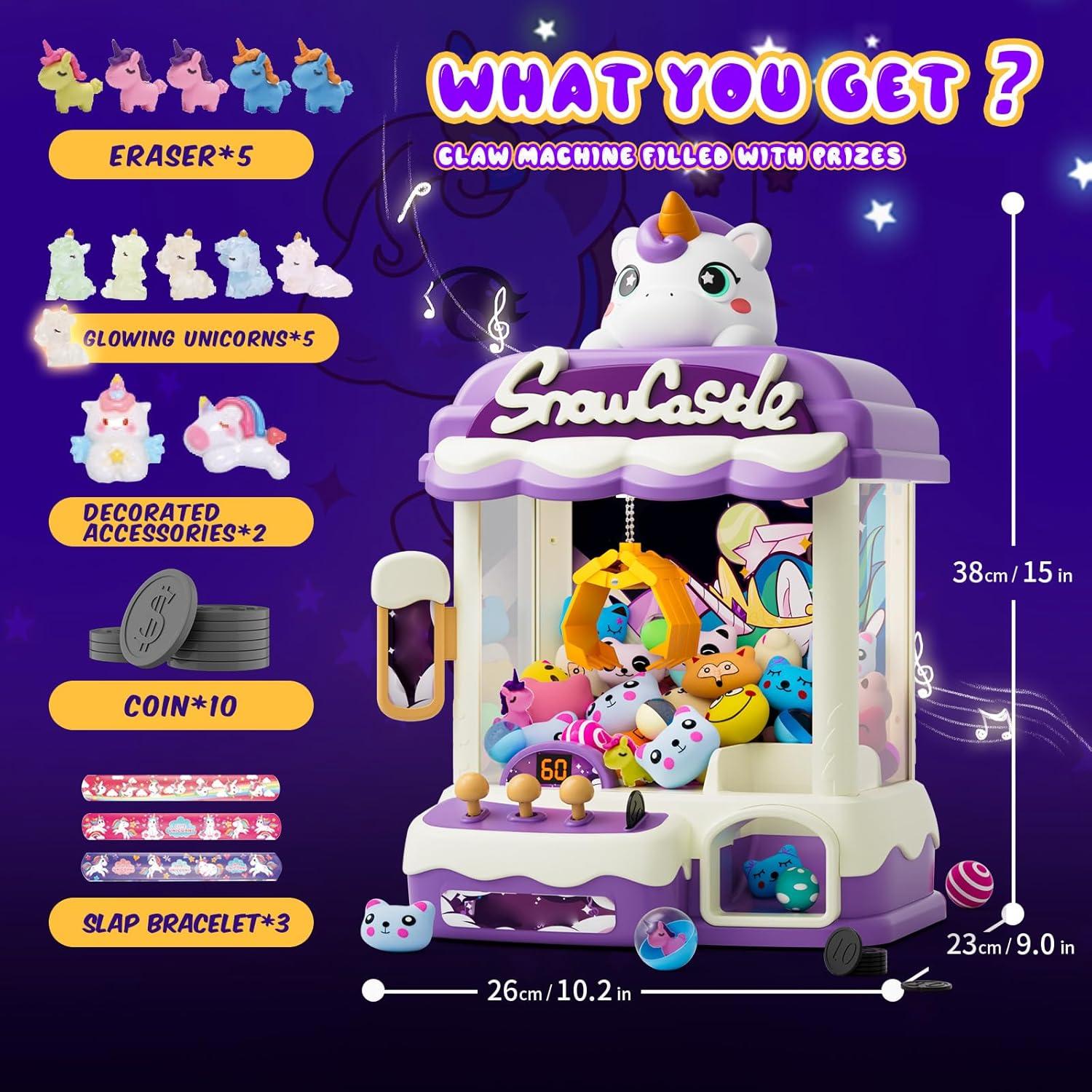 Máquina de Garras Unicornios Skirfy para Niños 6+ Años