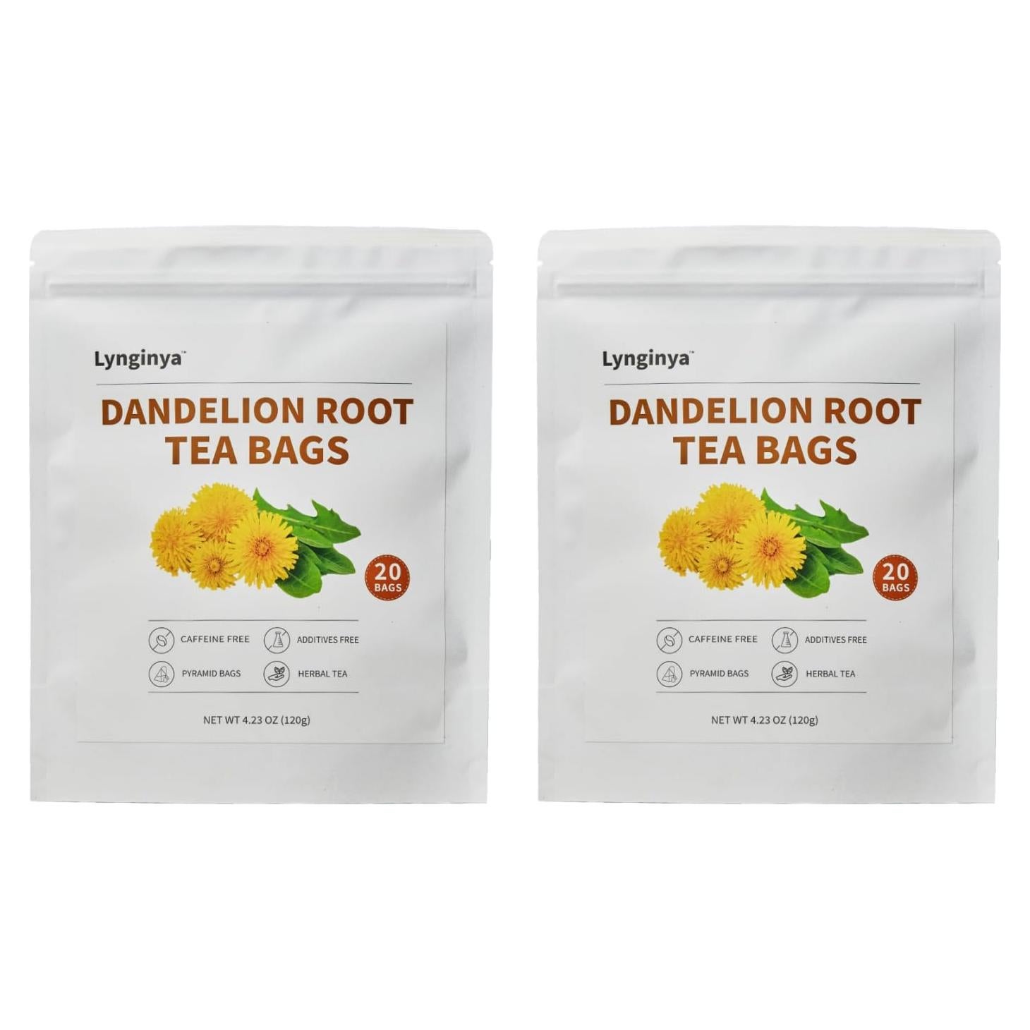 Té de raíz de diente de león Lynginya, 40 bolsas naturales