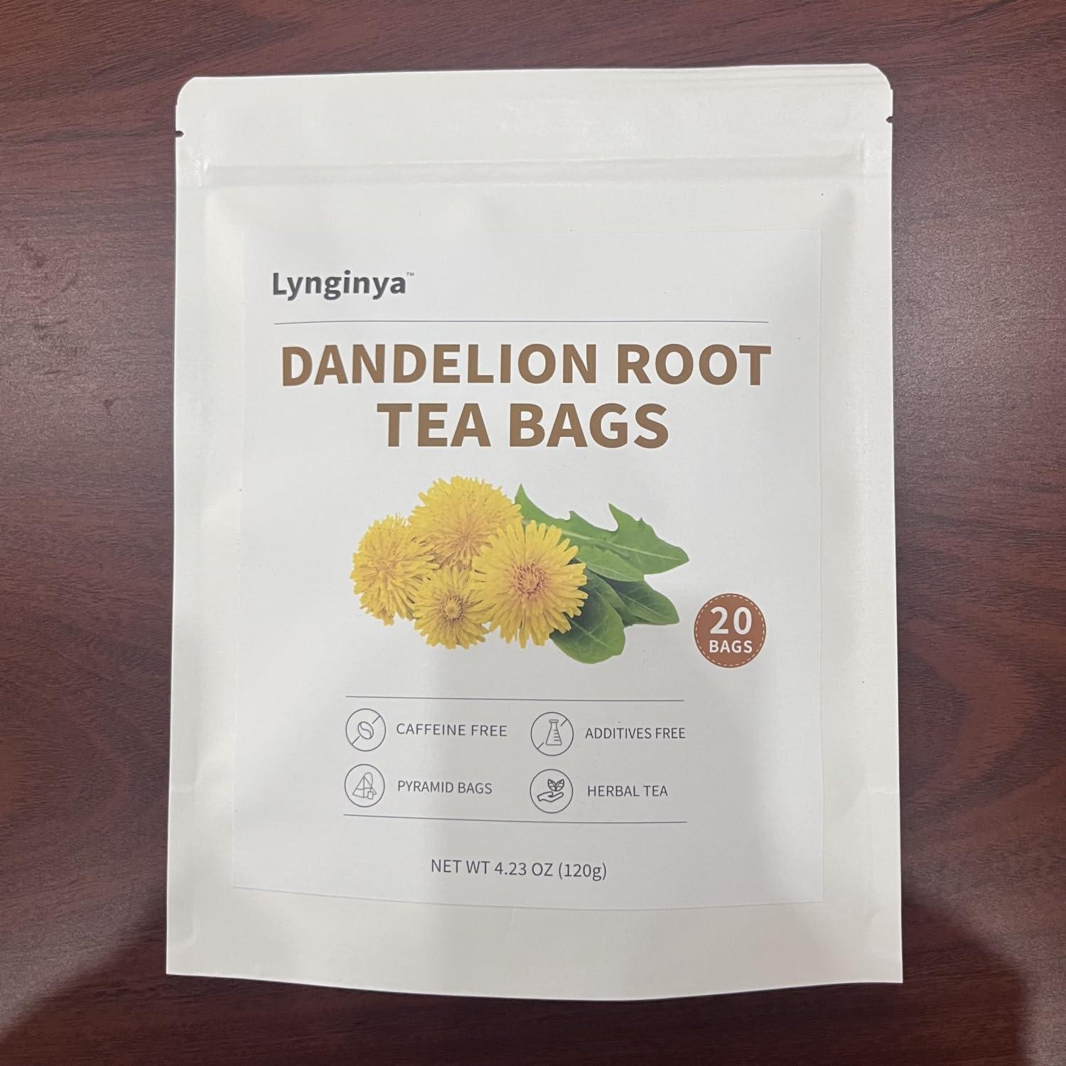 Té de raíz de diente de león Lynginya, 40 bolsas naturales