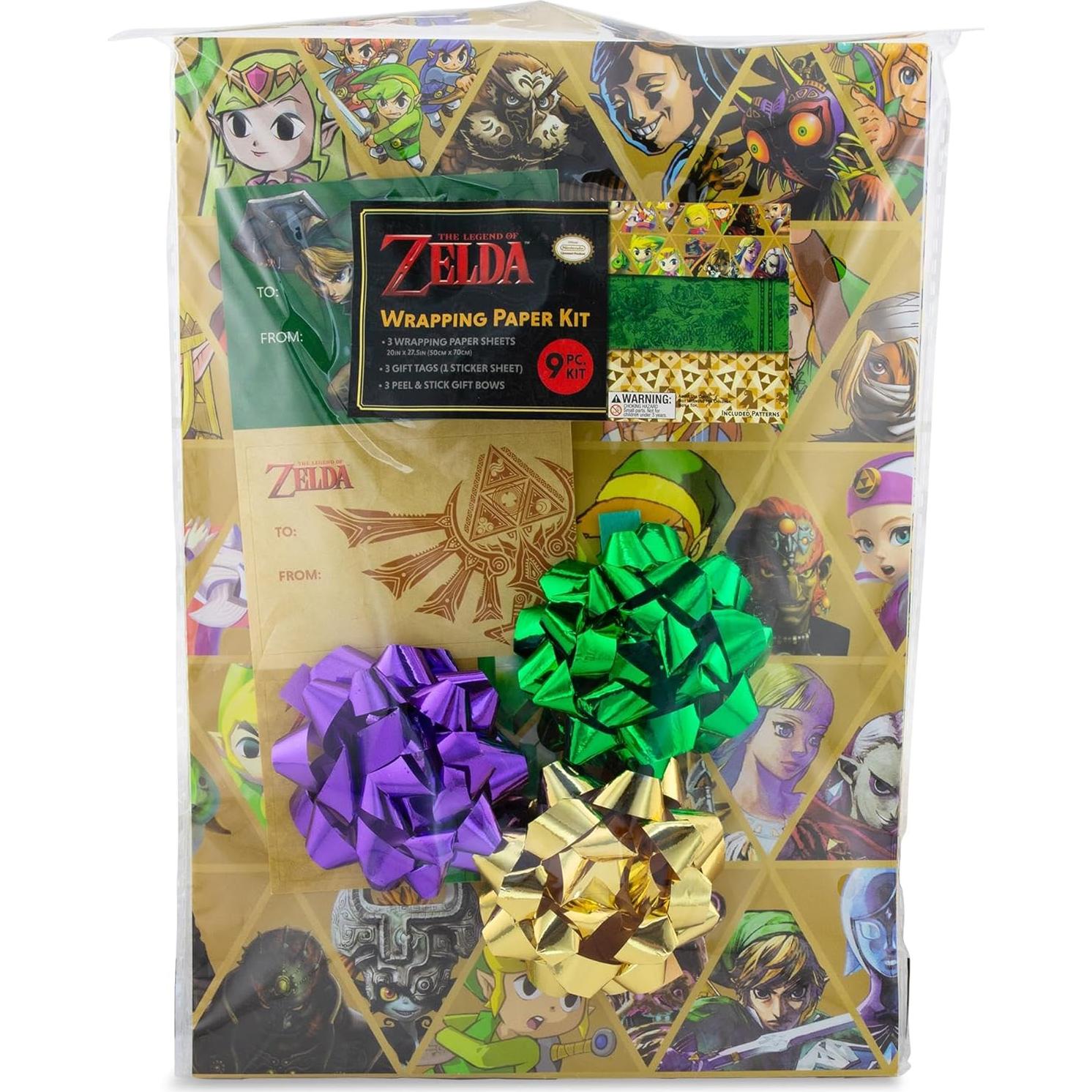 Kit de Papel de Regalo El Legendario de Zelda 9 Piezas