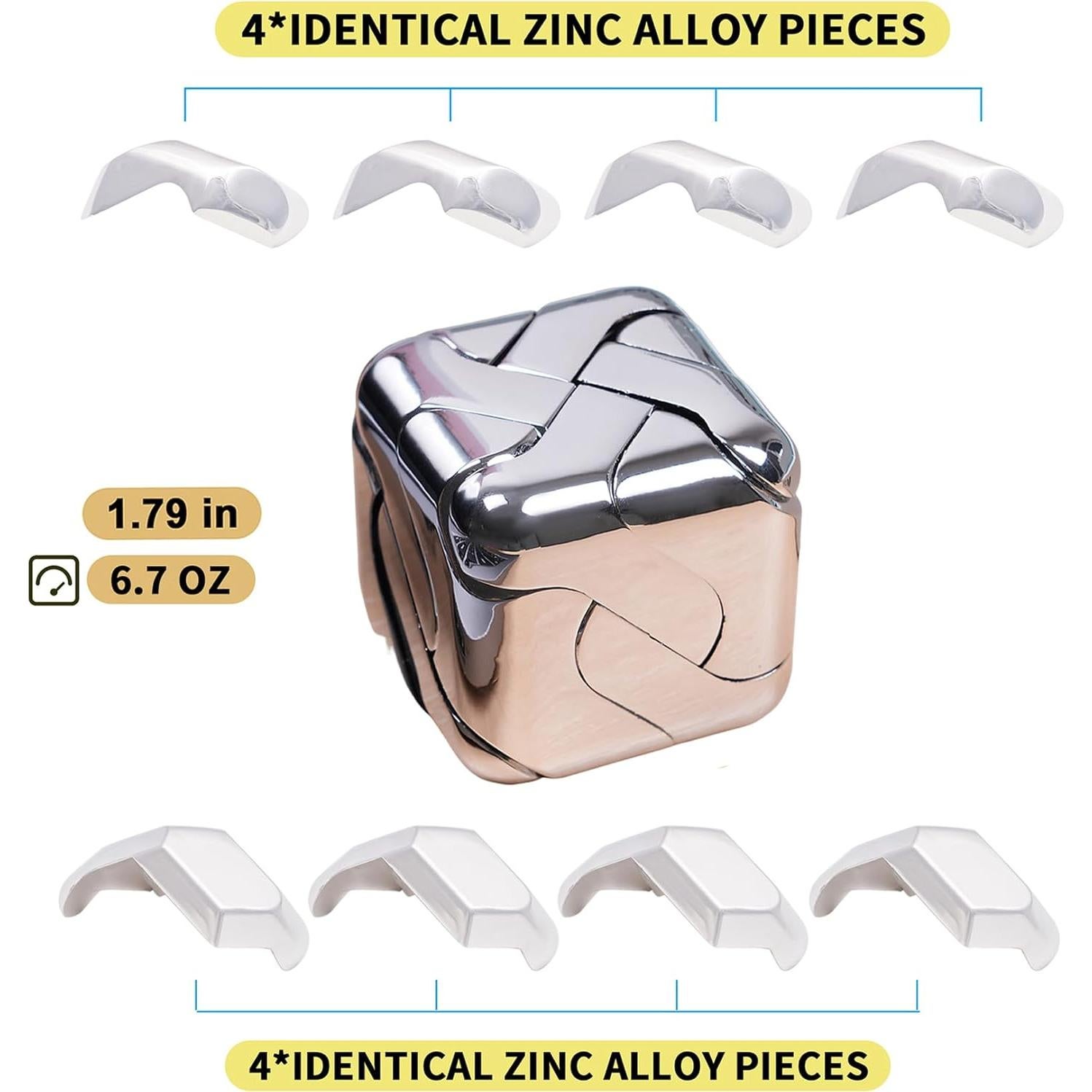 Rompecabezas de Metal 3D Xuanwei Cubo Plata 4.3cm para Adultos