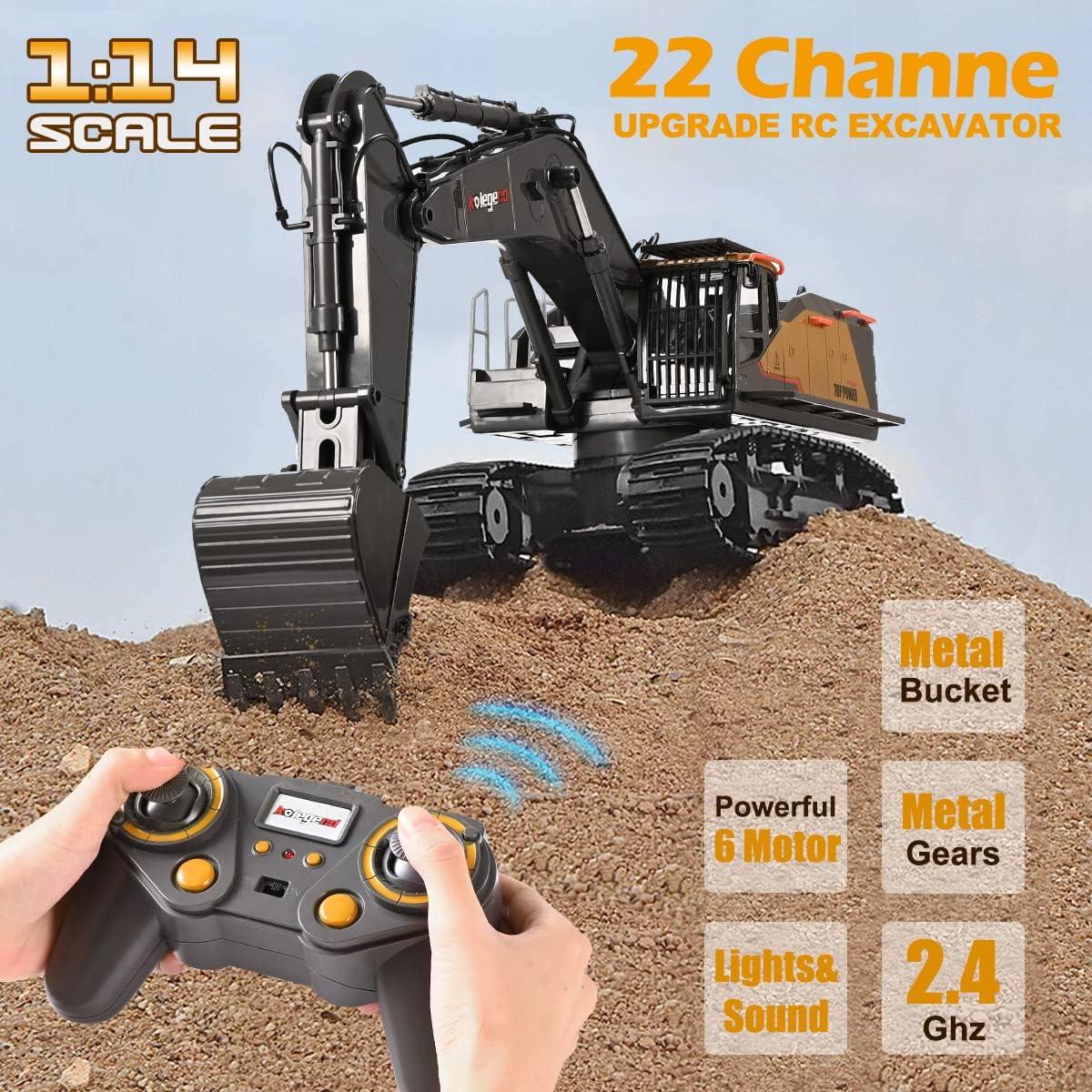 Excavadora RC Kolegend 1:14 Metal 22 Canales Control Remoto