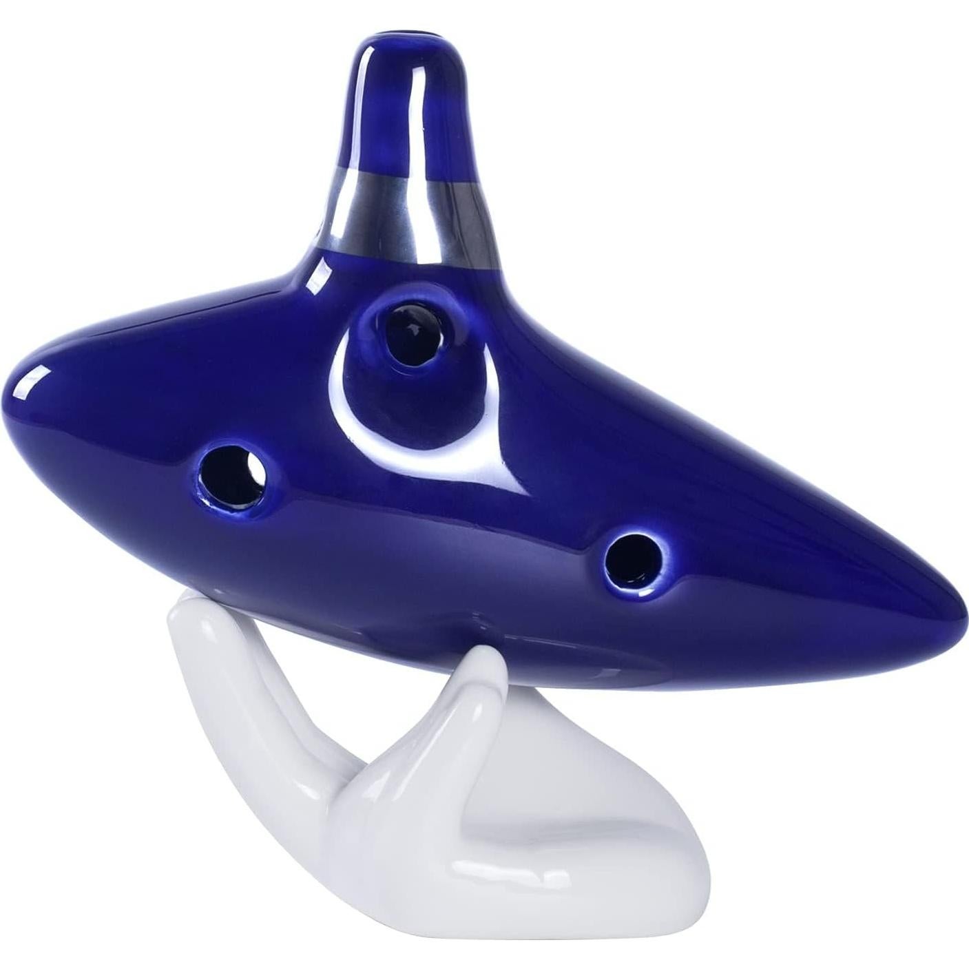 Ocarina de Cerámica 12 Agujeros C Azul con Libro de Canciones