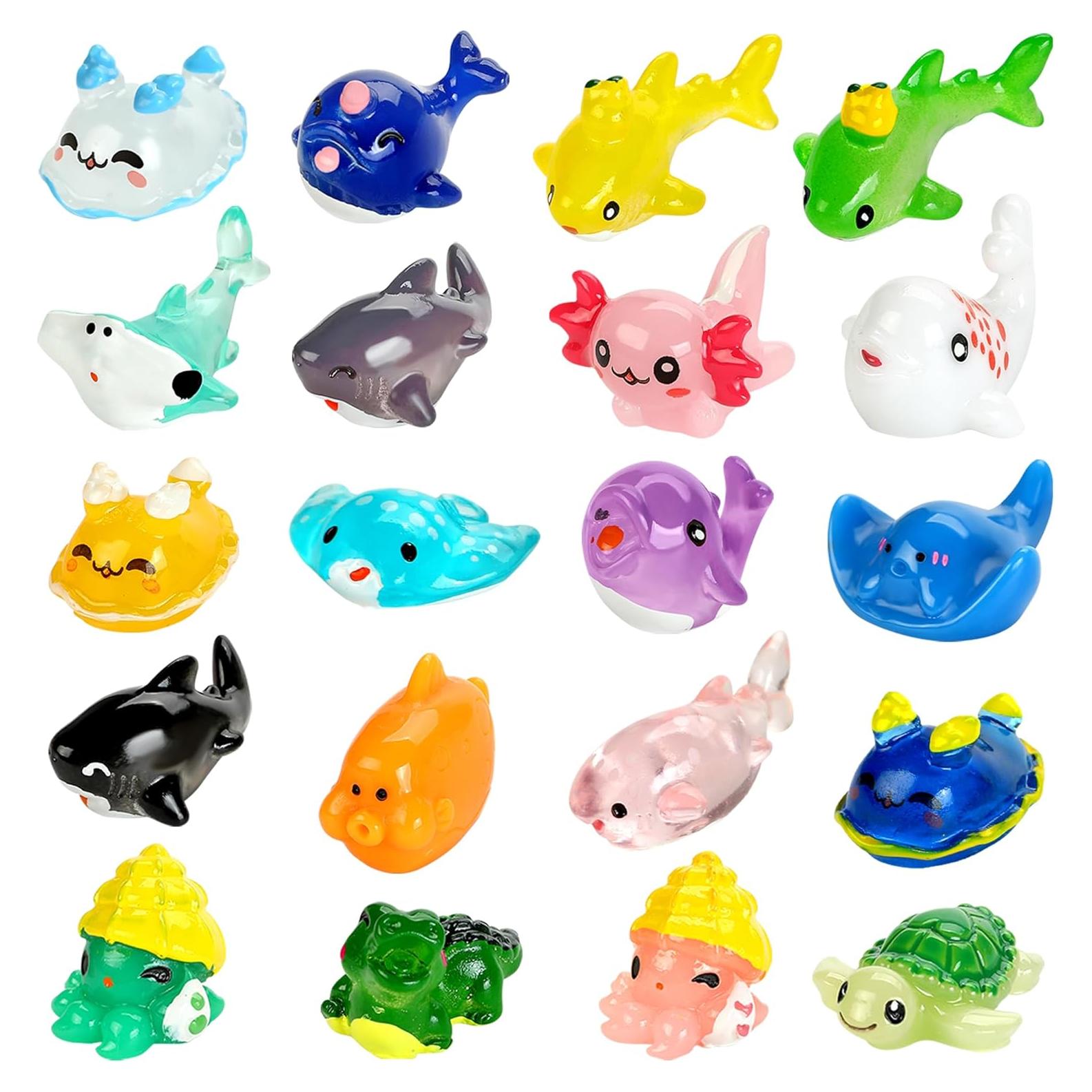 20 Figuras Miniatura de Animales Marinos WEIZEW 5x5 cm