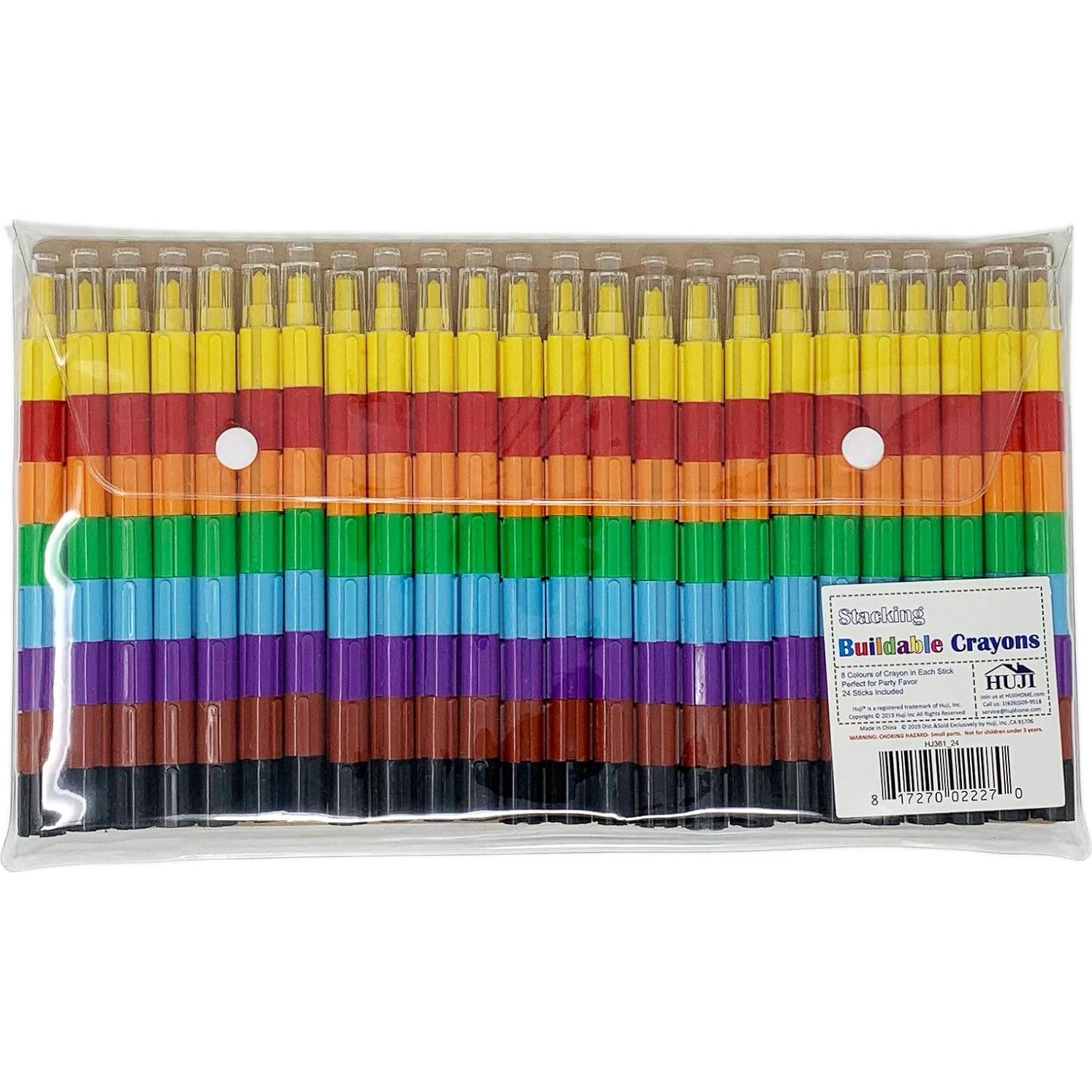 Crayones Apilables Huji 24 Piezas 8 Colores No Tóxicos