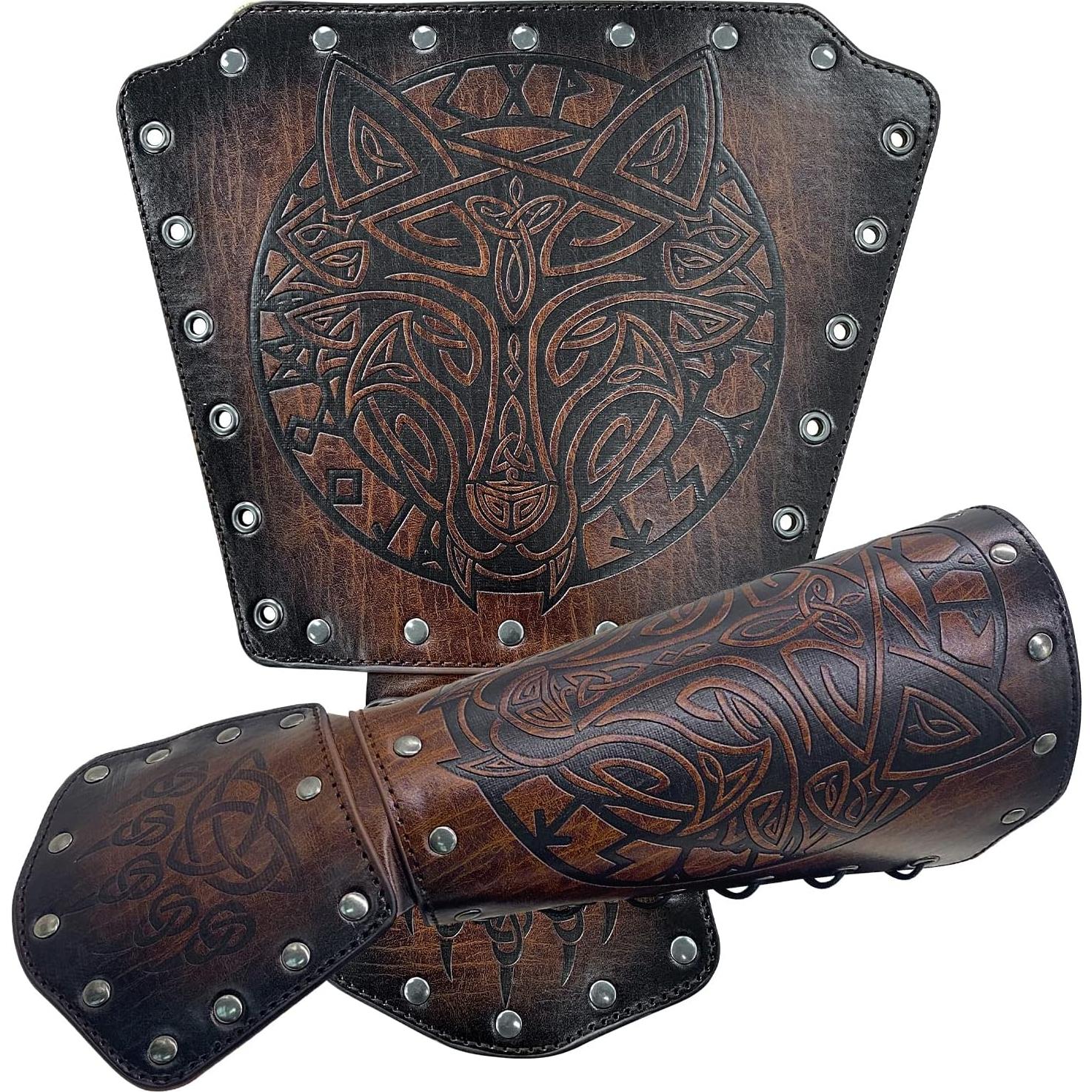 Conjunto de Guerrero Vikingo HiiFeuer con Armadura y Guantelete