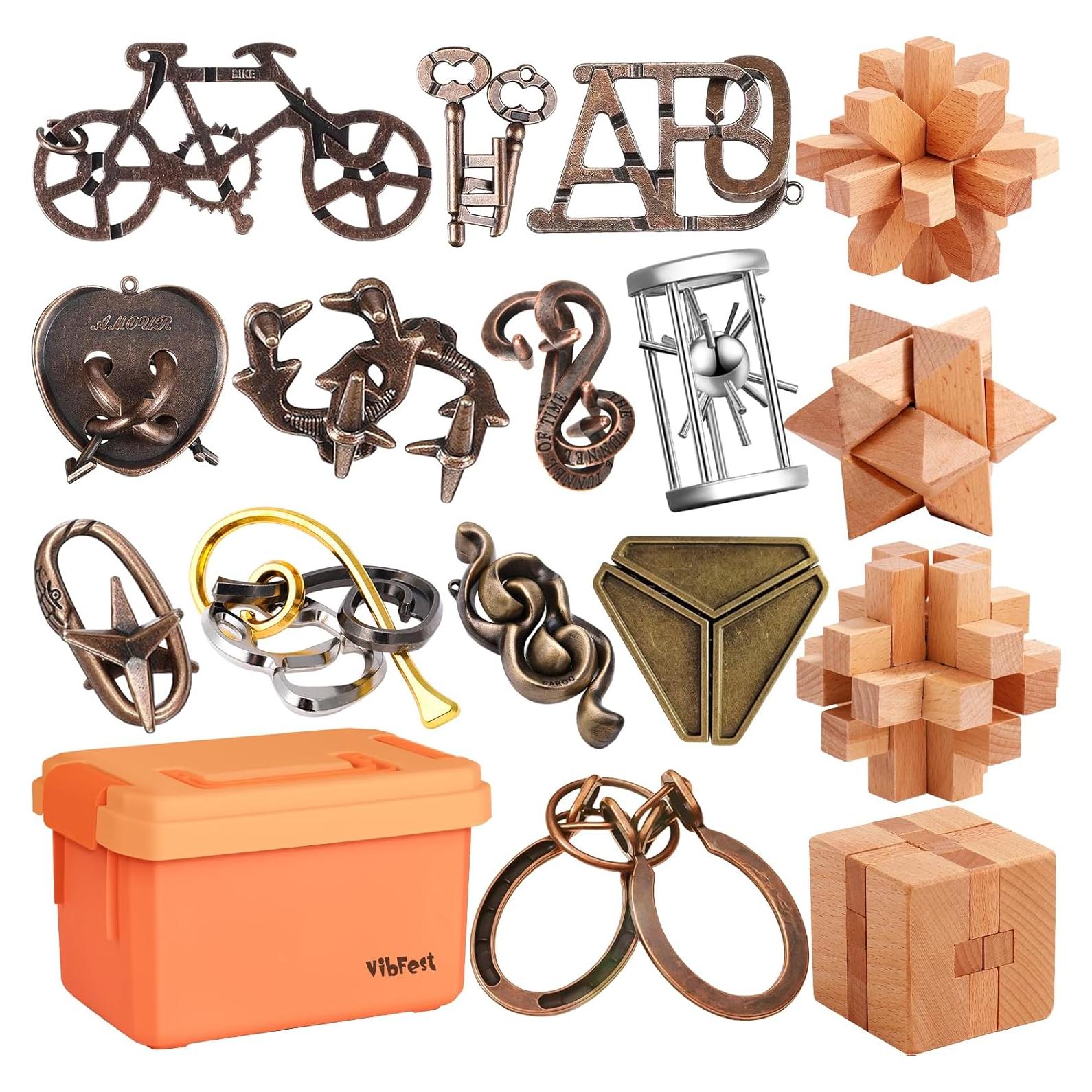 Set de 16 Rompecabezas de Metal Sanya Nengyang para Adultos