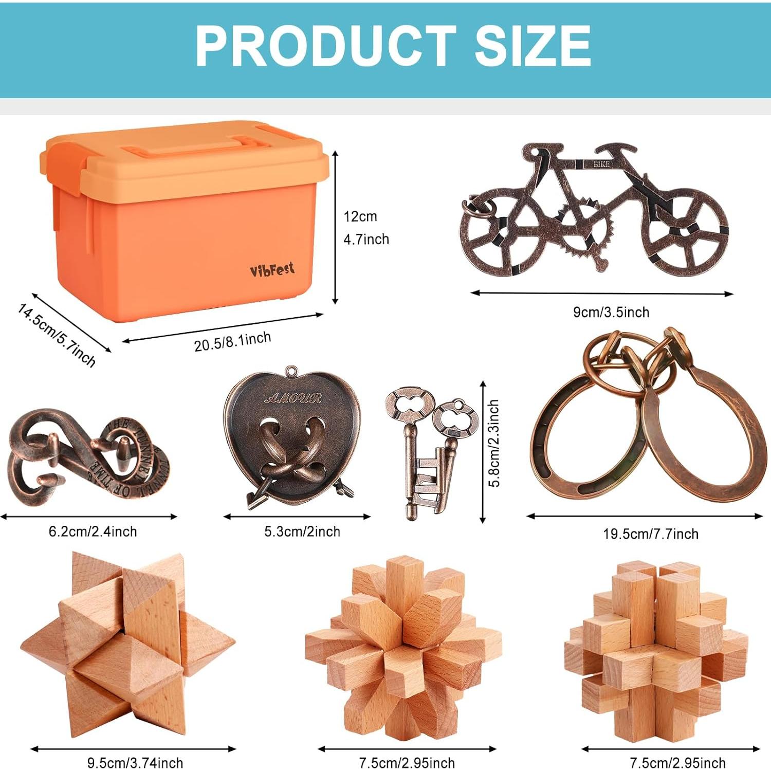 Set de 16 Rompecabezas de Metal Sanya Nengyang para Adultos