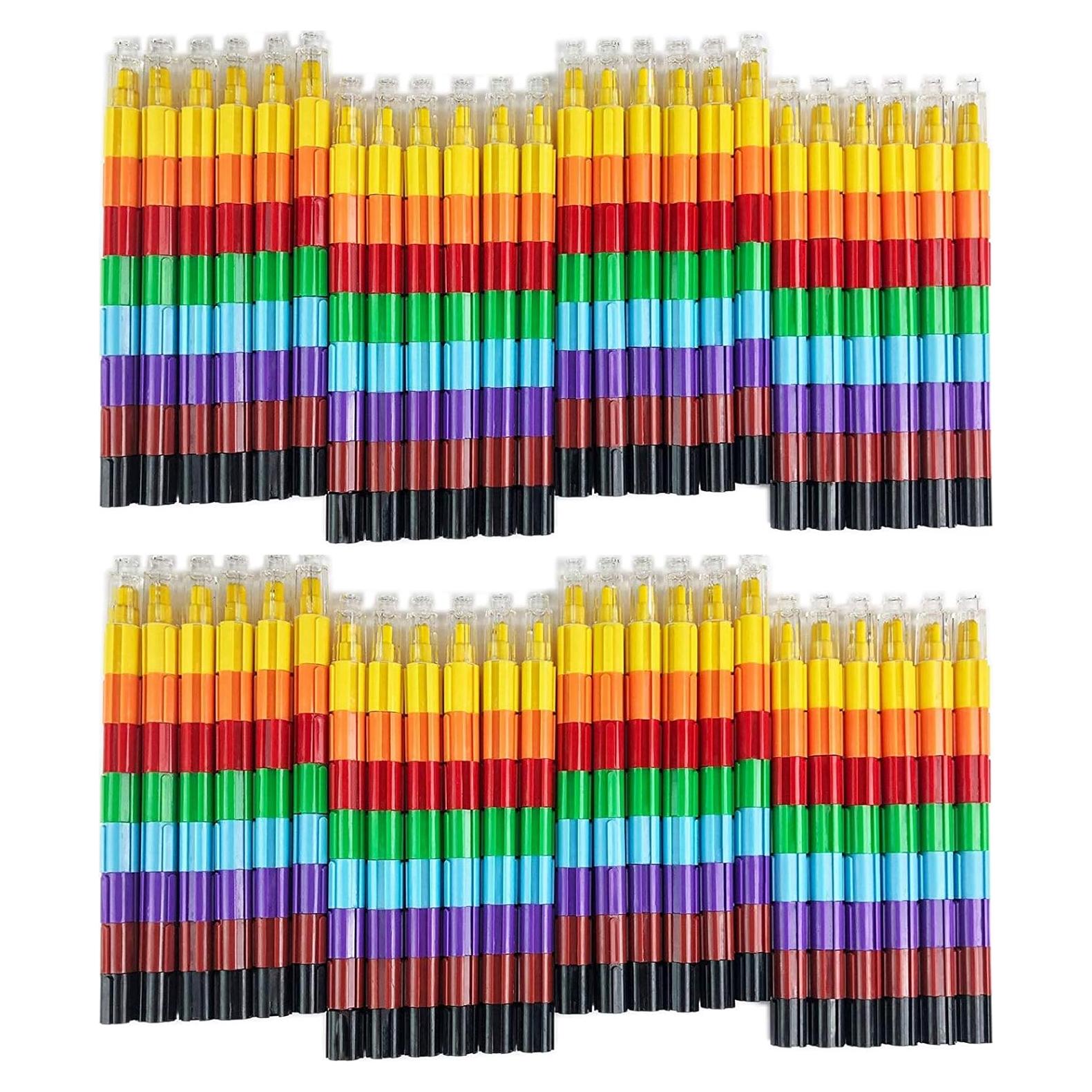 Crayones Apilables Huji 8 Colores Construibles para Niños
