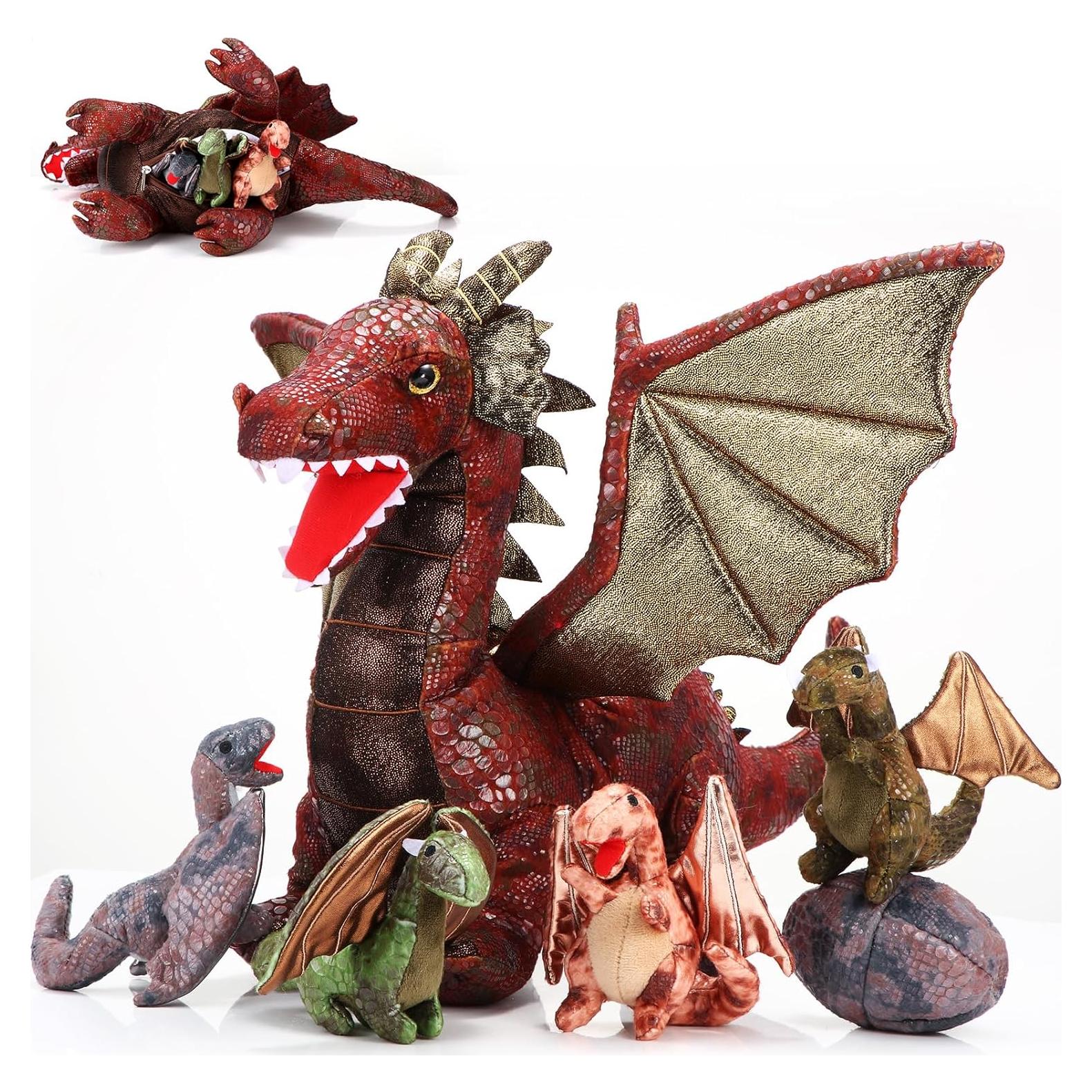 Conjunto de Juguetes de Dragón Deekin 7 Piezas 40 cm Peluche