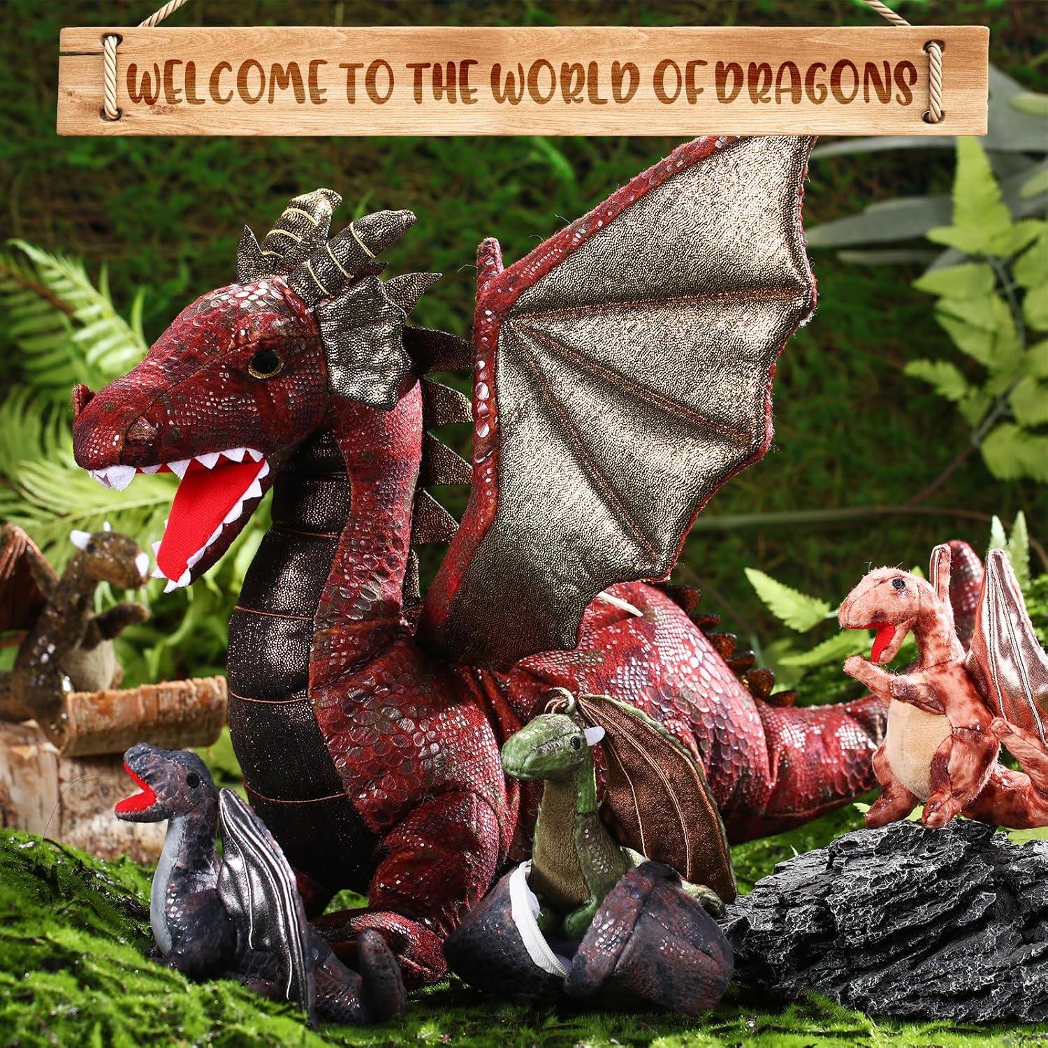 Conjunto de Juguetes de Dragón Deekin 7 Piezas 40 cm Peluche