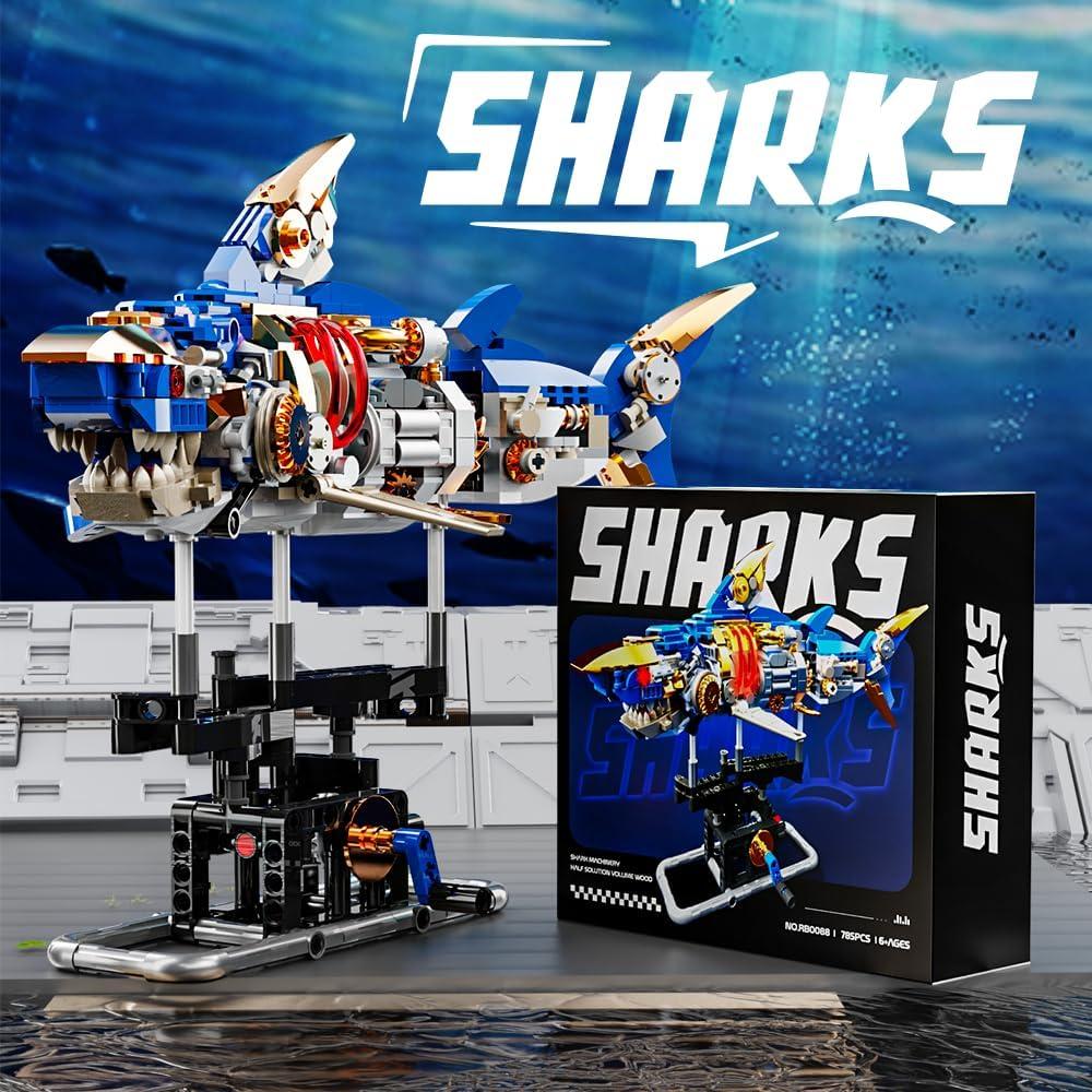 Bloques de Construcción RiceBlock Tiburón 685 Piezas Juguete STEM