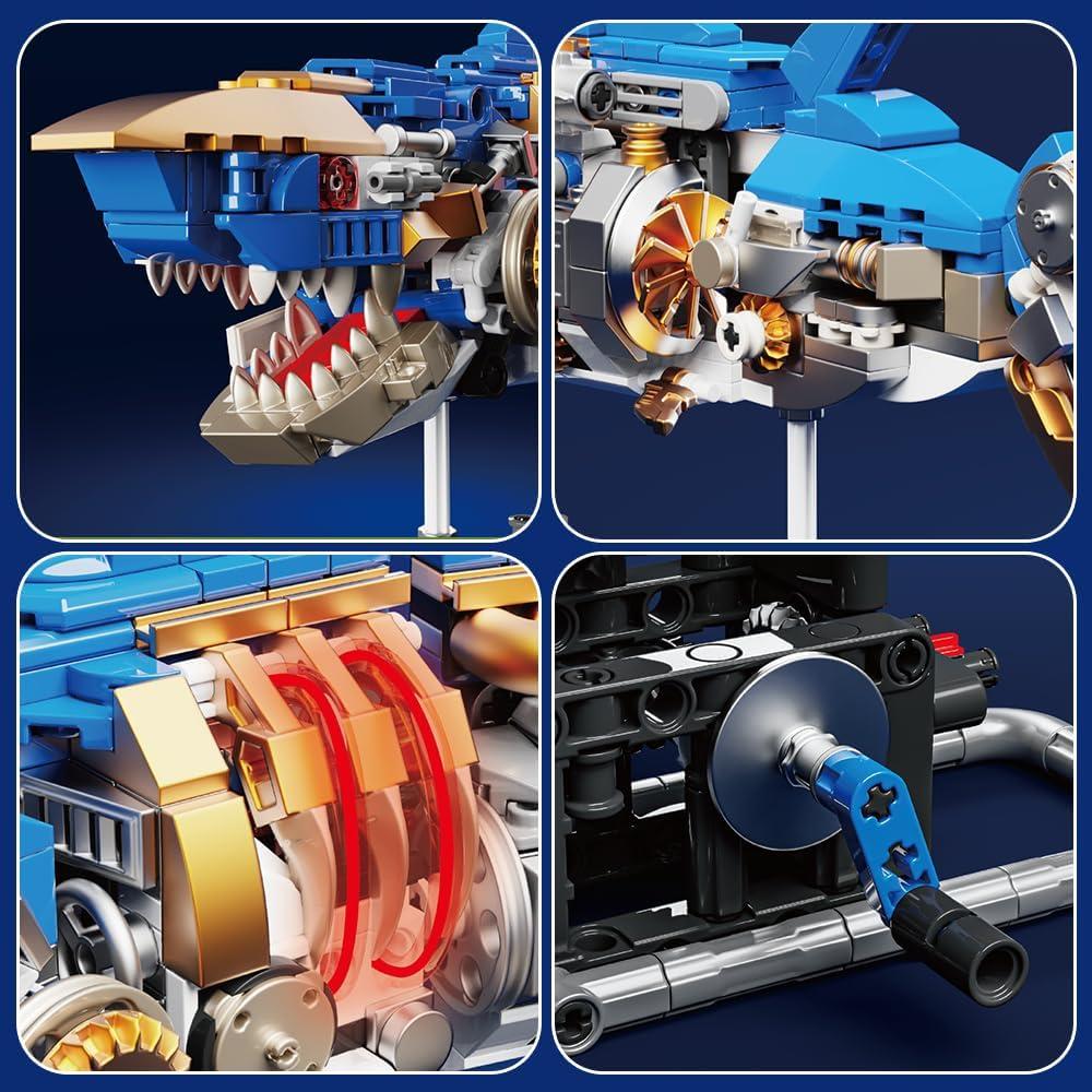 Bloques de Construcción RiceBlock Tiburón 685 Piezas Juguete STEM