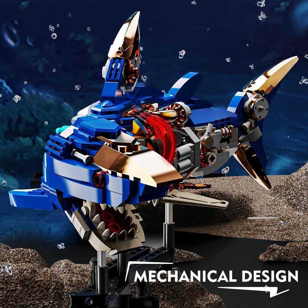 Bloques de Construcción RiceBlock Tiburón 685 Piezas Juguete STEM