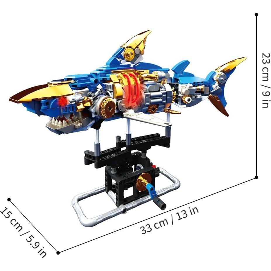 Bloques de Construcción RiceBlock Tiburón 685 Piezas Juguete STEM