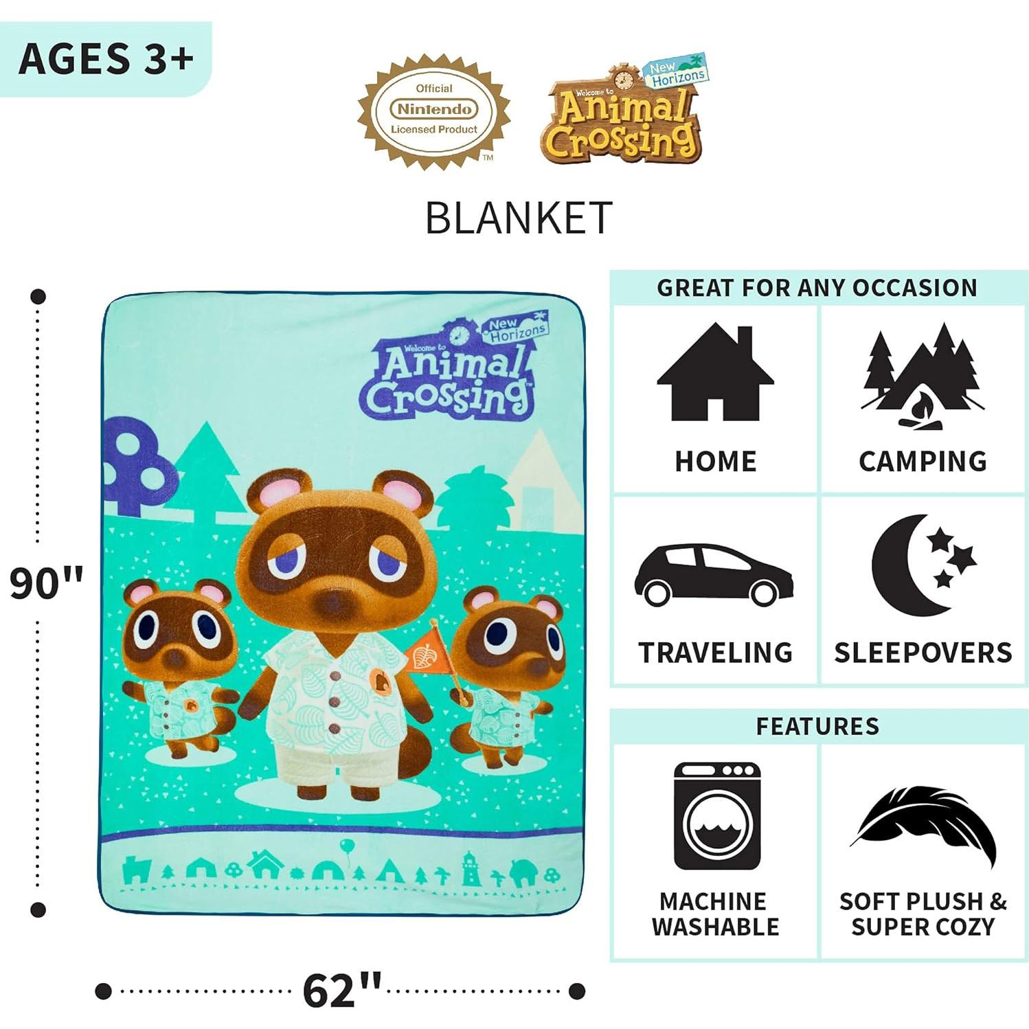 Manta Micro Raschel Animal Crossing Franco 158x229 cm