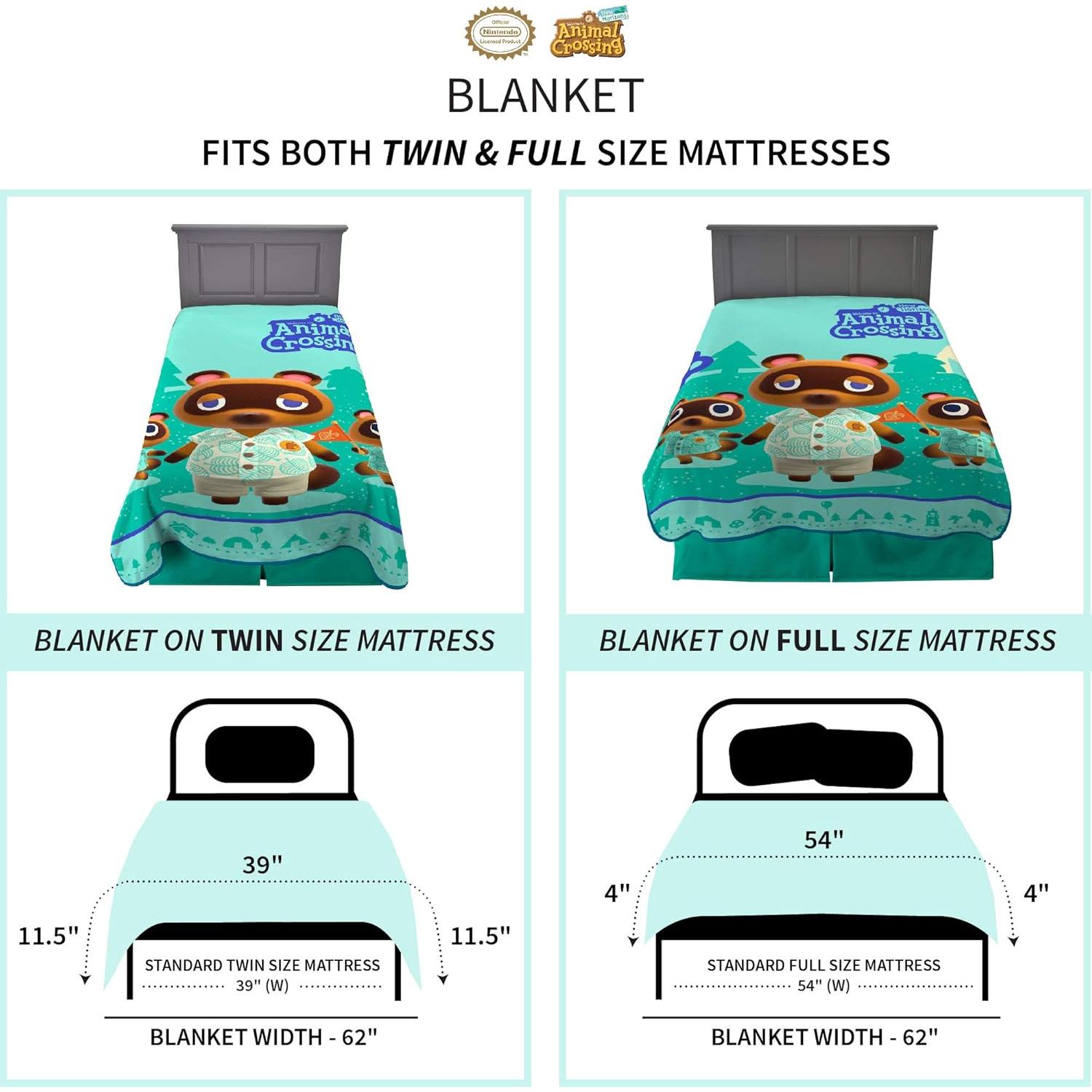 Manta Micro Raschel Animal Crossing Franco 158x229 cm