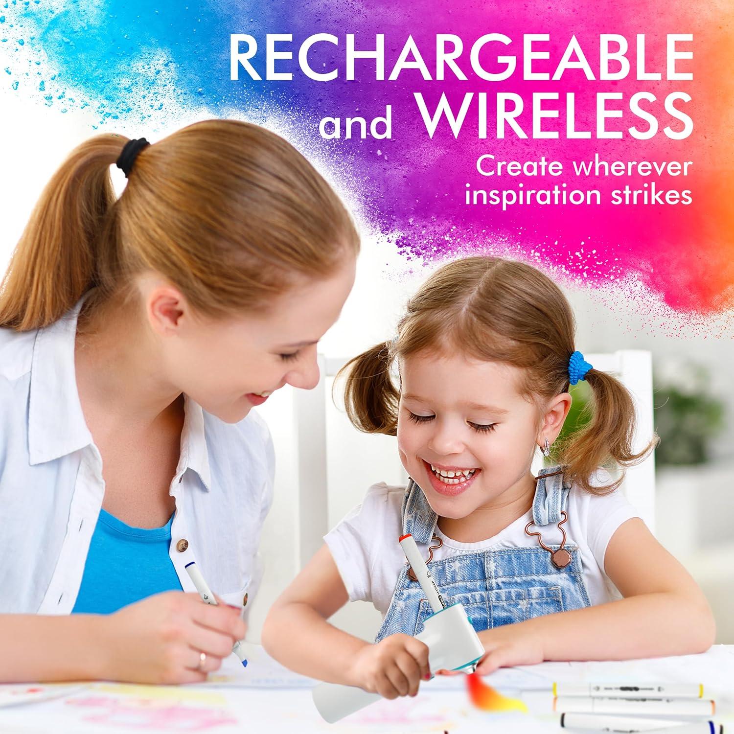 Juego de Marcadores Air Brush Sleepah 12 Colores y 20 Plantillas